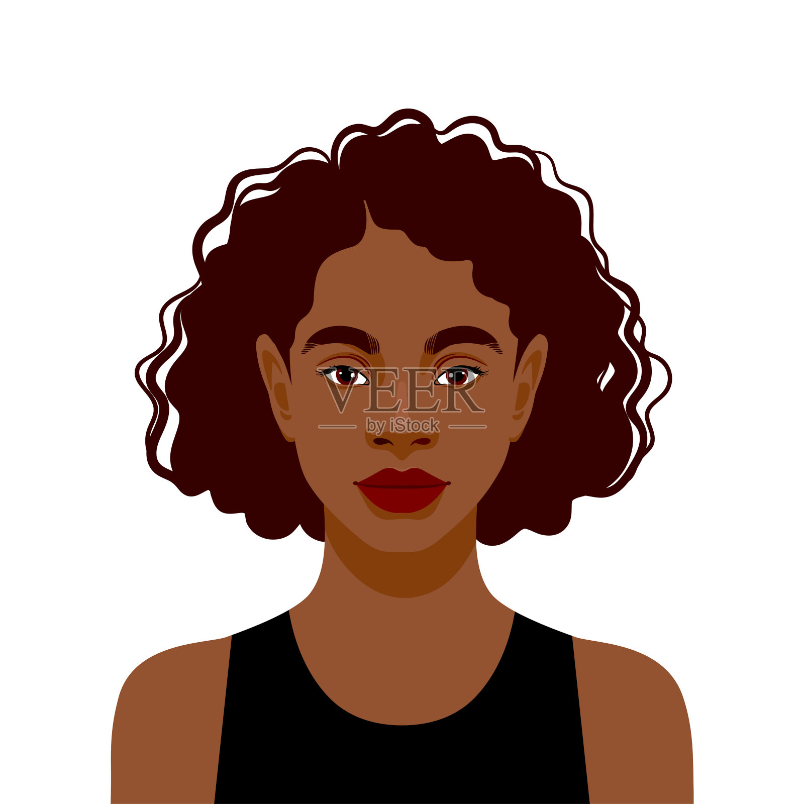 美丽的非裔美国女性肖像插画图片素材