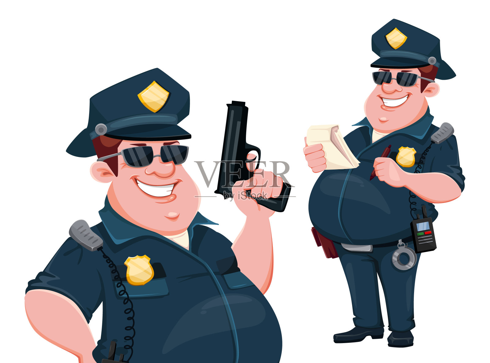 警察。有趣的卡通人物设计元素图片