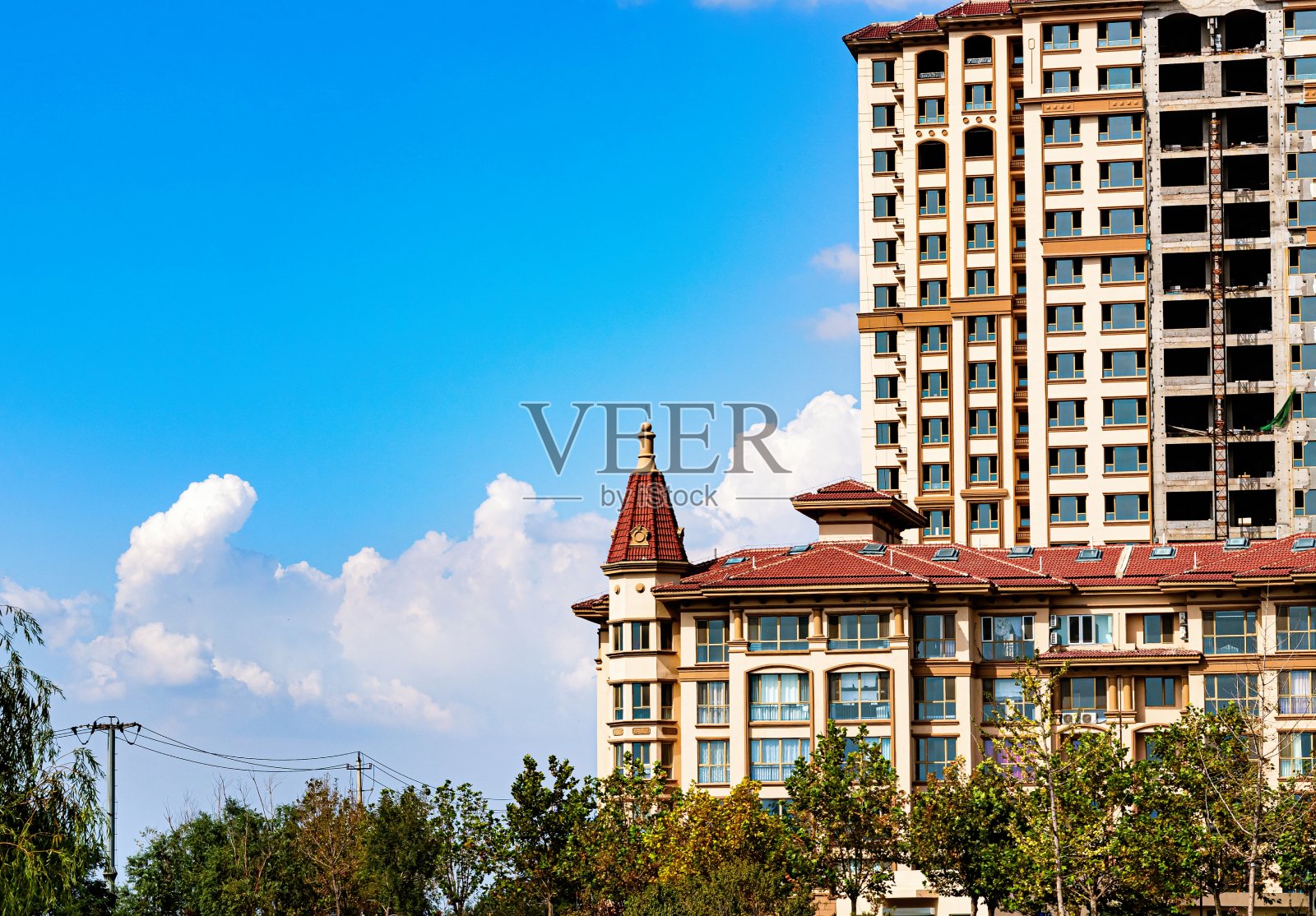 中国河北沿海城市的高层住宅建筑照片摄影图片