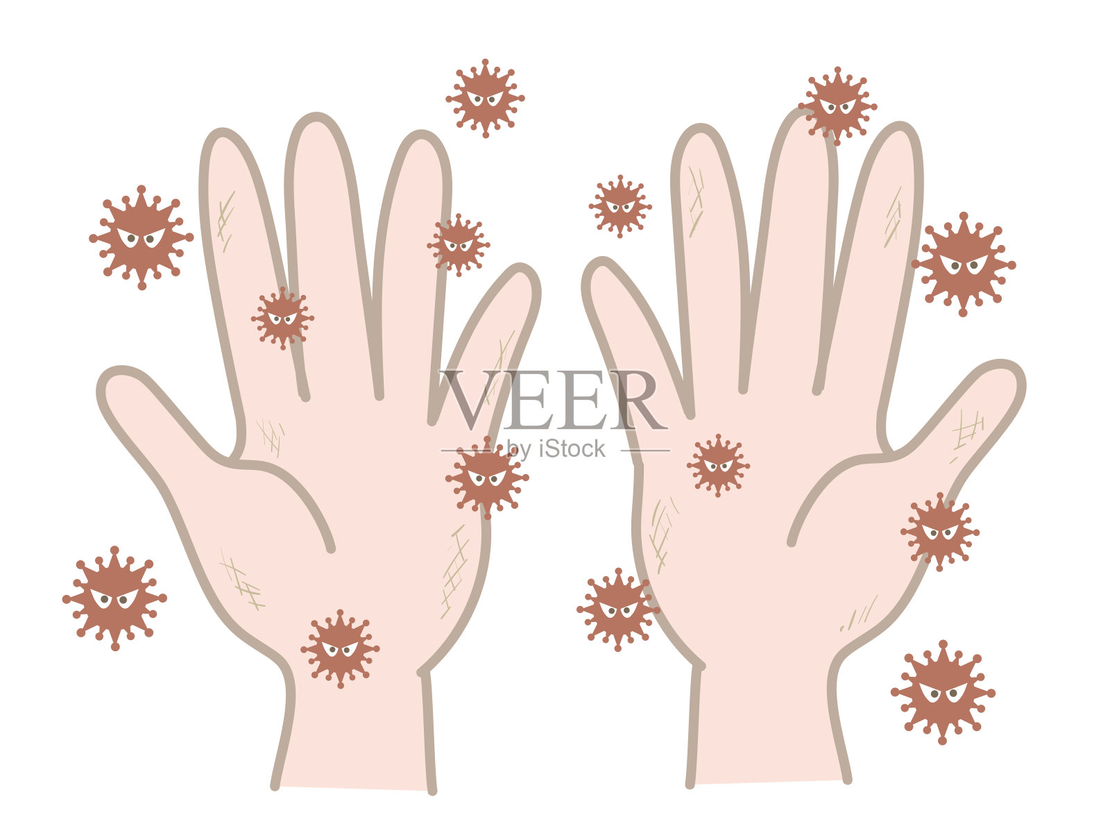 预防COVID-19——洗手形象插画图片素材