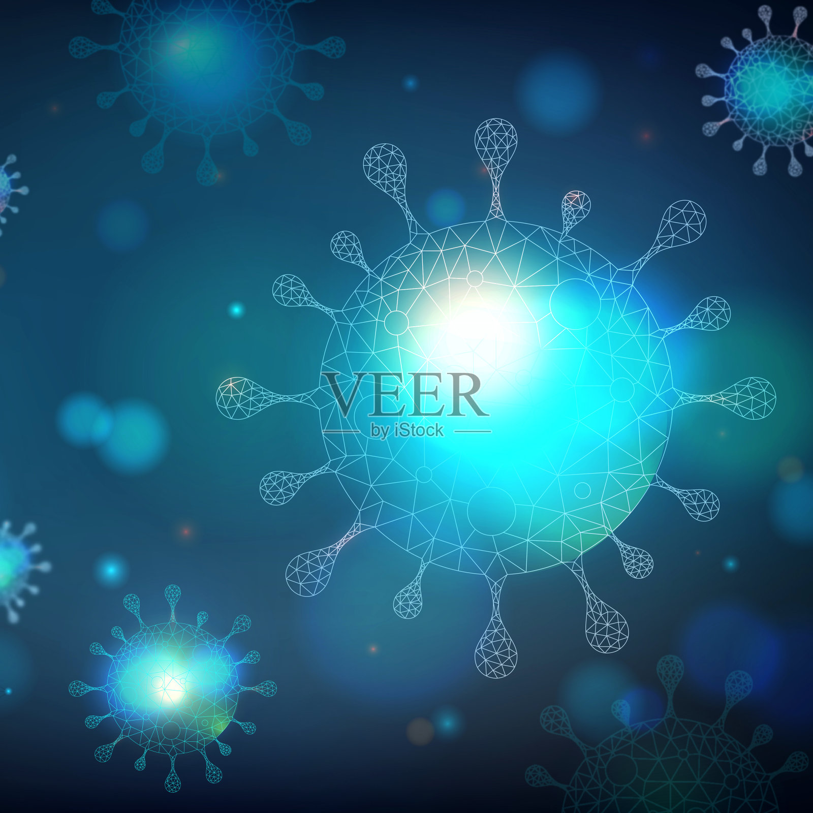 冠状病毒的背景。Covid-19病毒插图。插画图片素材