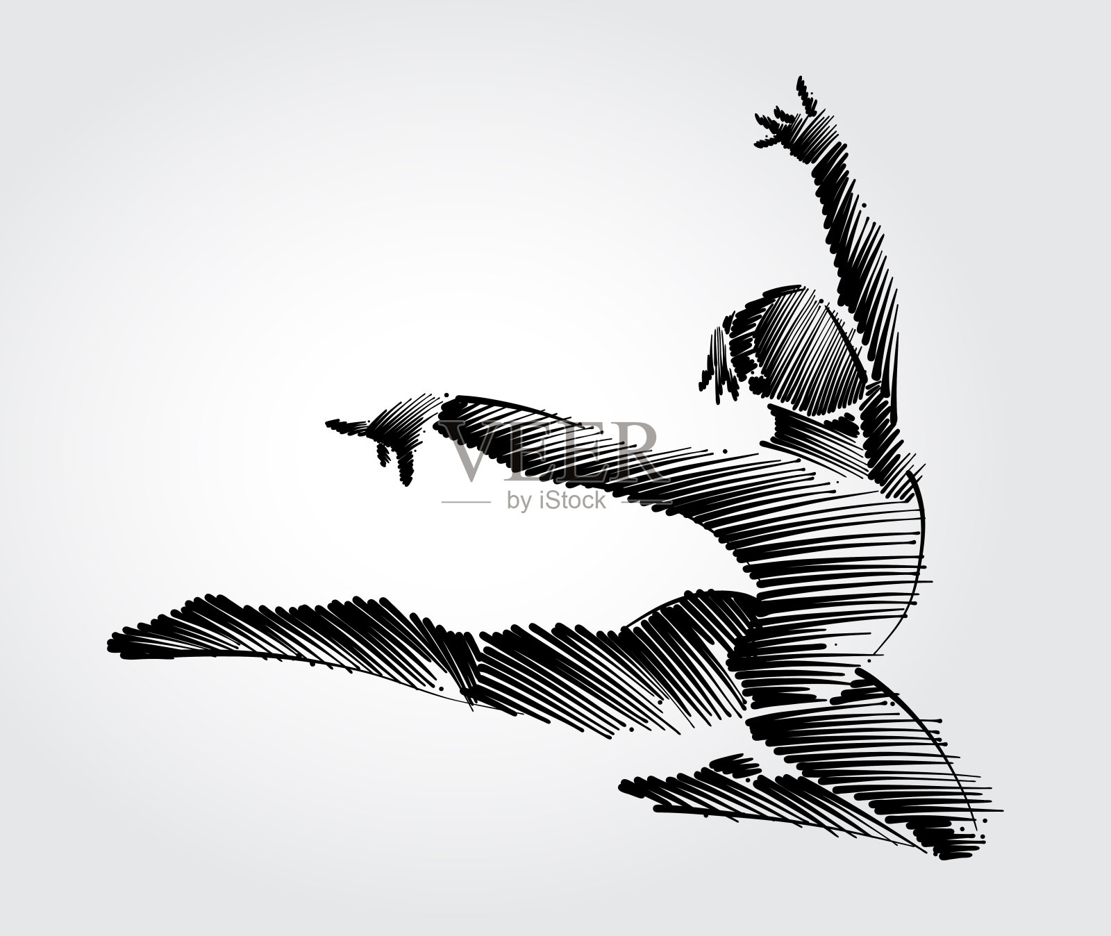 女子体操运动员以优美的动作向前跳跃插画图片素材