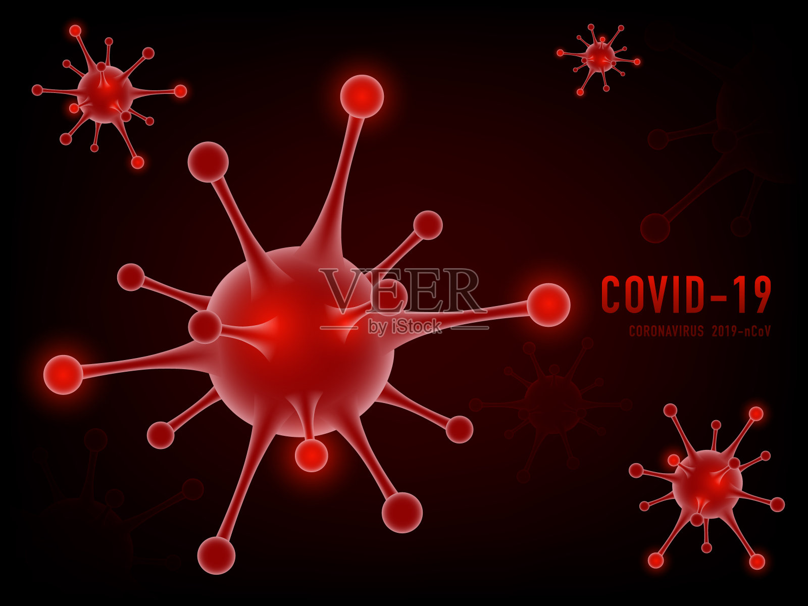 COVID-19冠状病毒疫情三维逼真背景插画图片素材