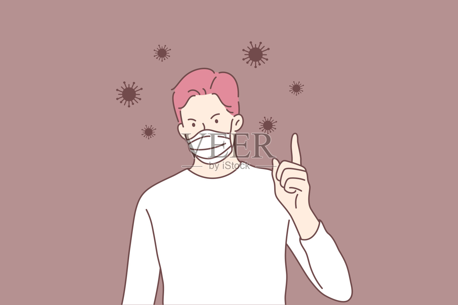 2019冠状病毒，感染，2019冠状病毒，警告冠状病毒，保护，检疫概念。插画图片素材