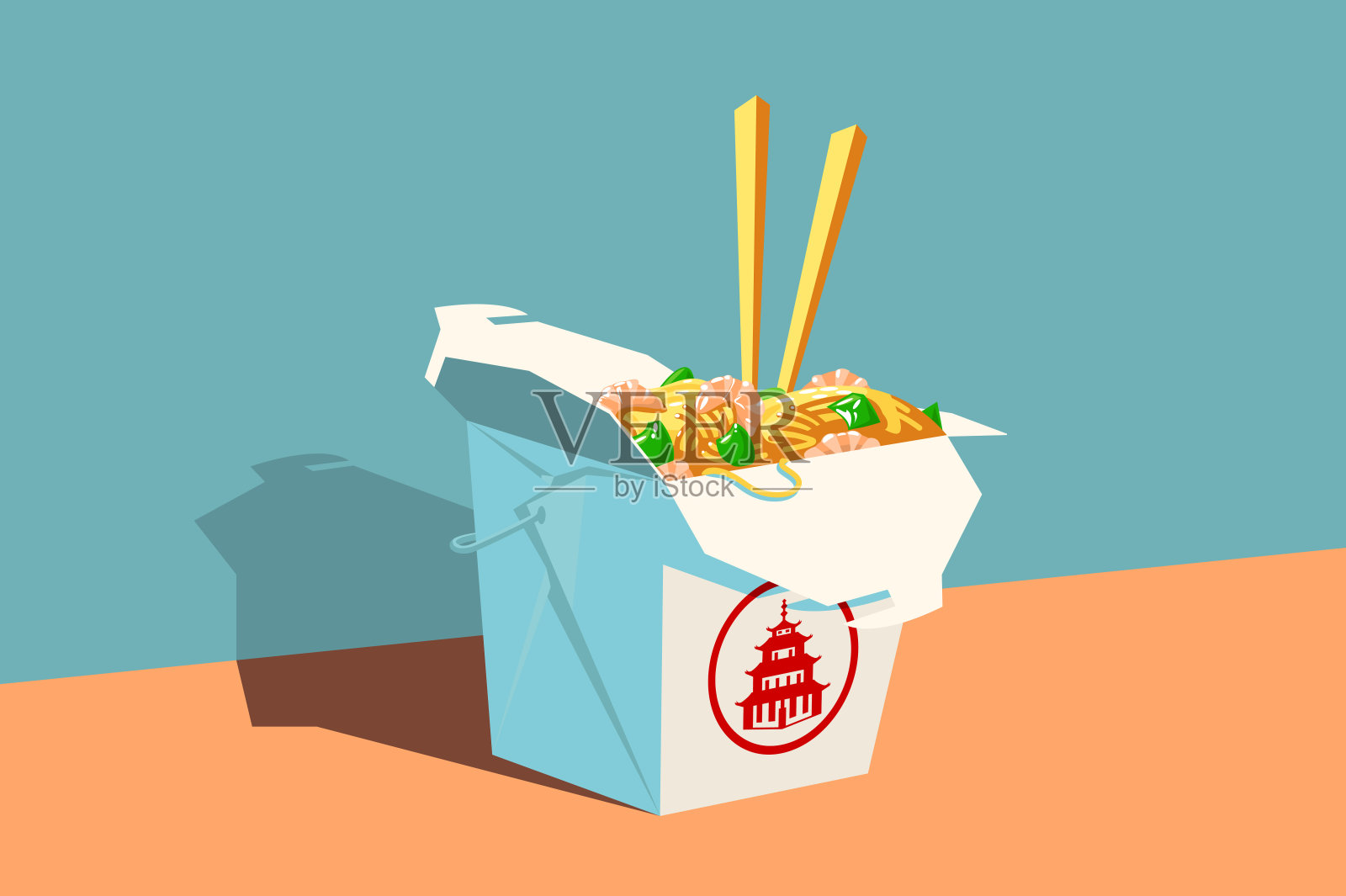 中式快餐插画图片素材