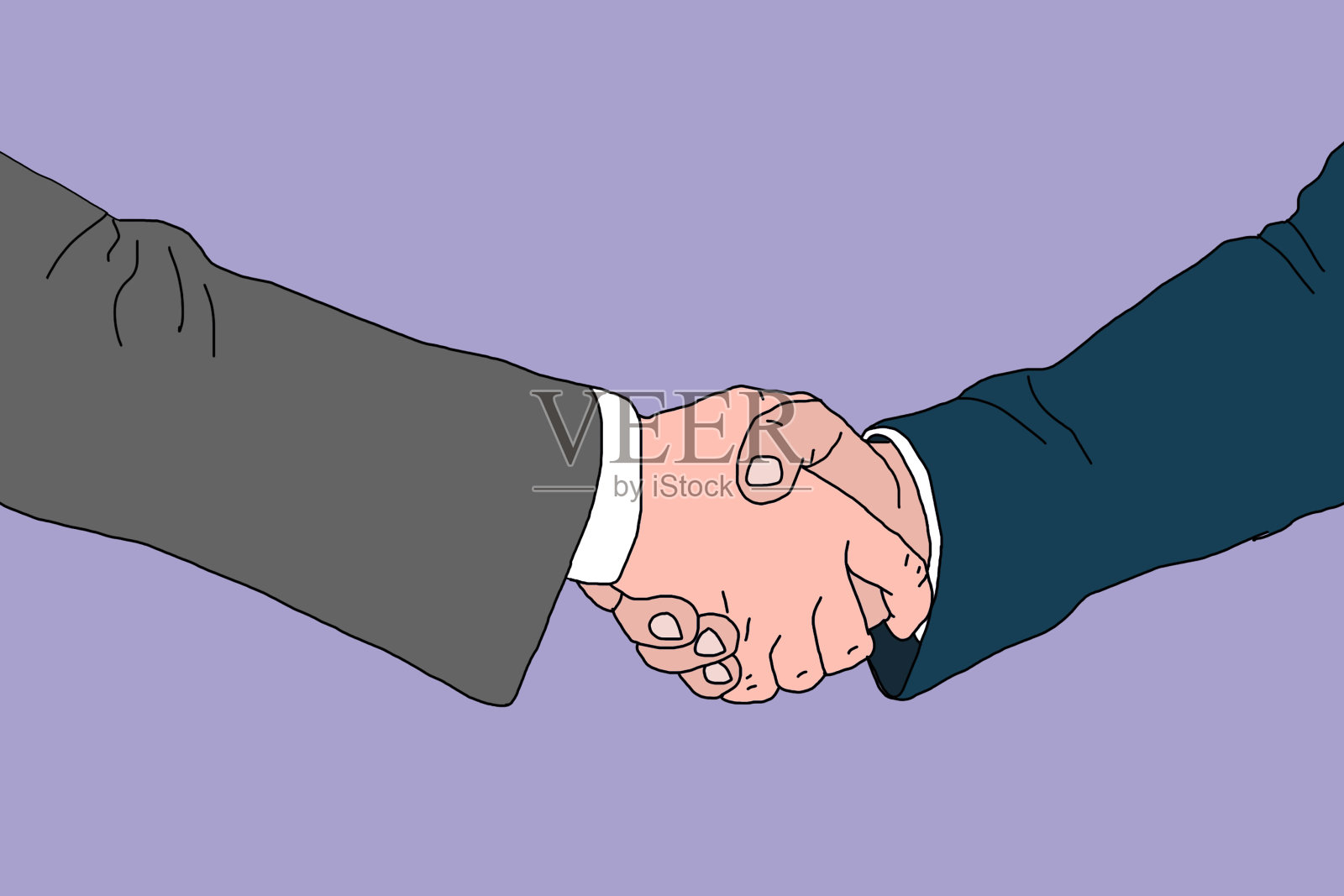 商务握手，合同协议，说明。插画图片素材