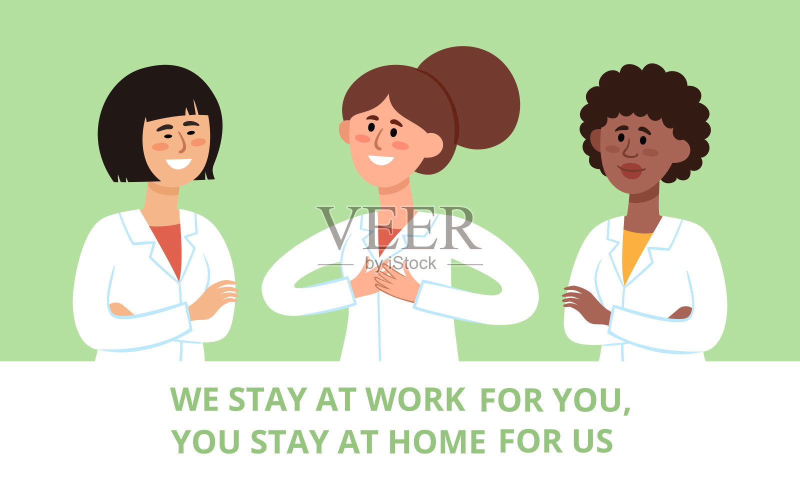 感谢医生们抗击冠状病毒的海报。插画图片素材