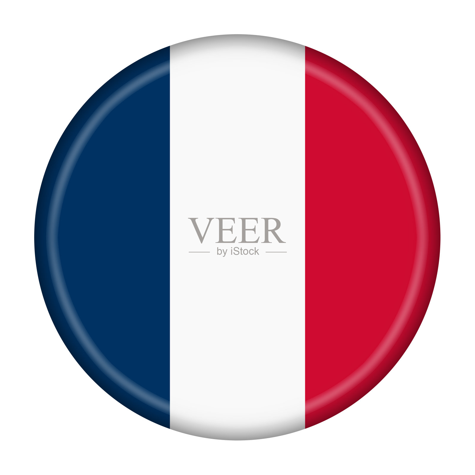 法国三色按钮插图与剪切路径插画图片素材
