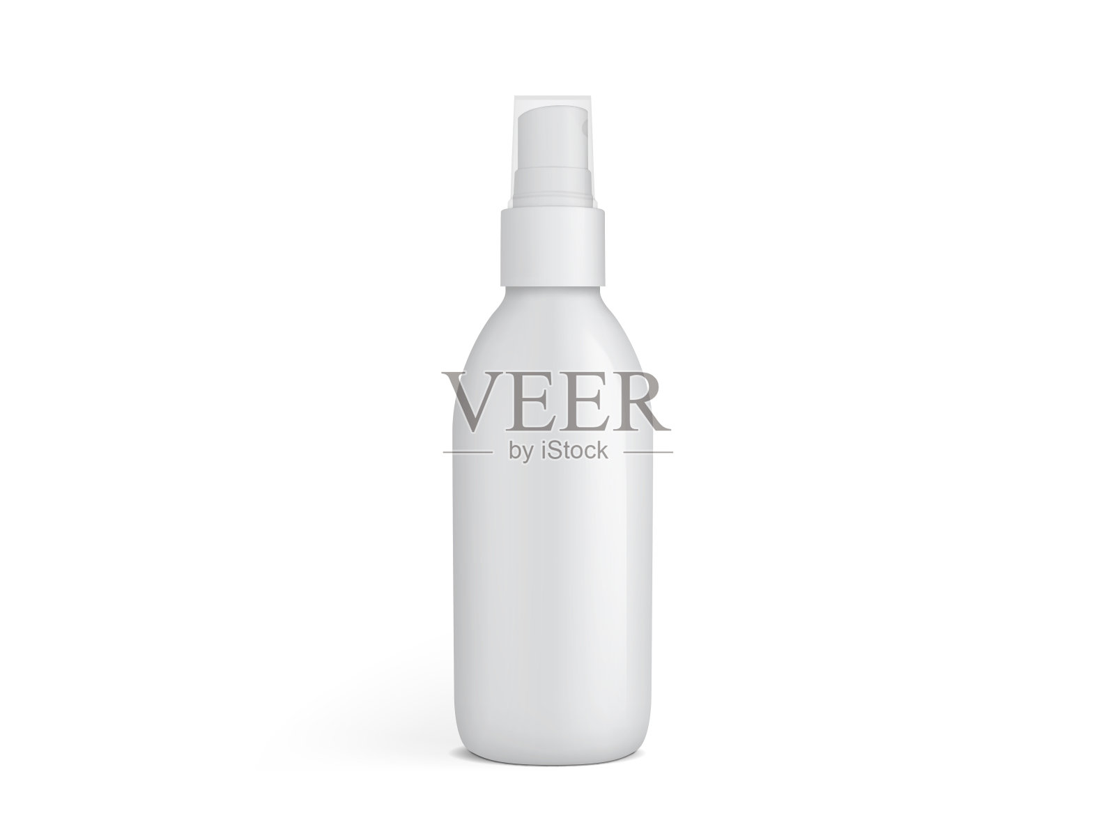 白色塑料喷雾瓶孤立在白色背景矢量模拟设计元素图片
