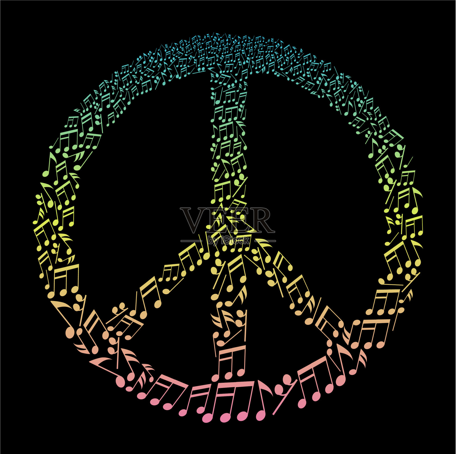 音乐和平标志插画图片素材