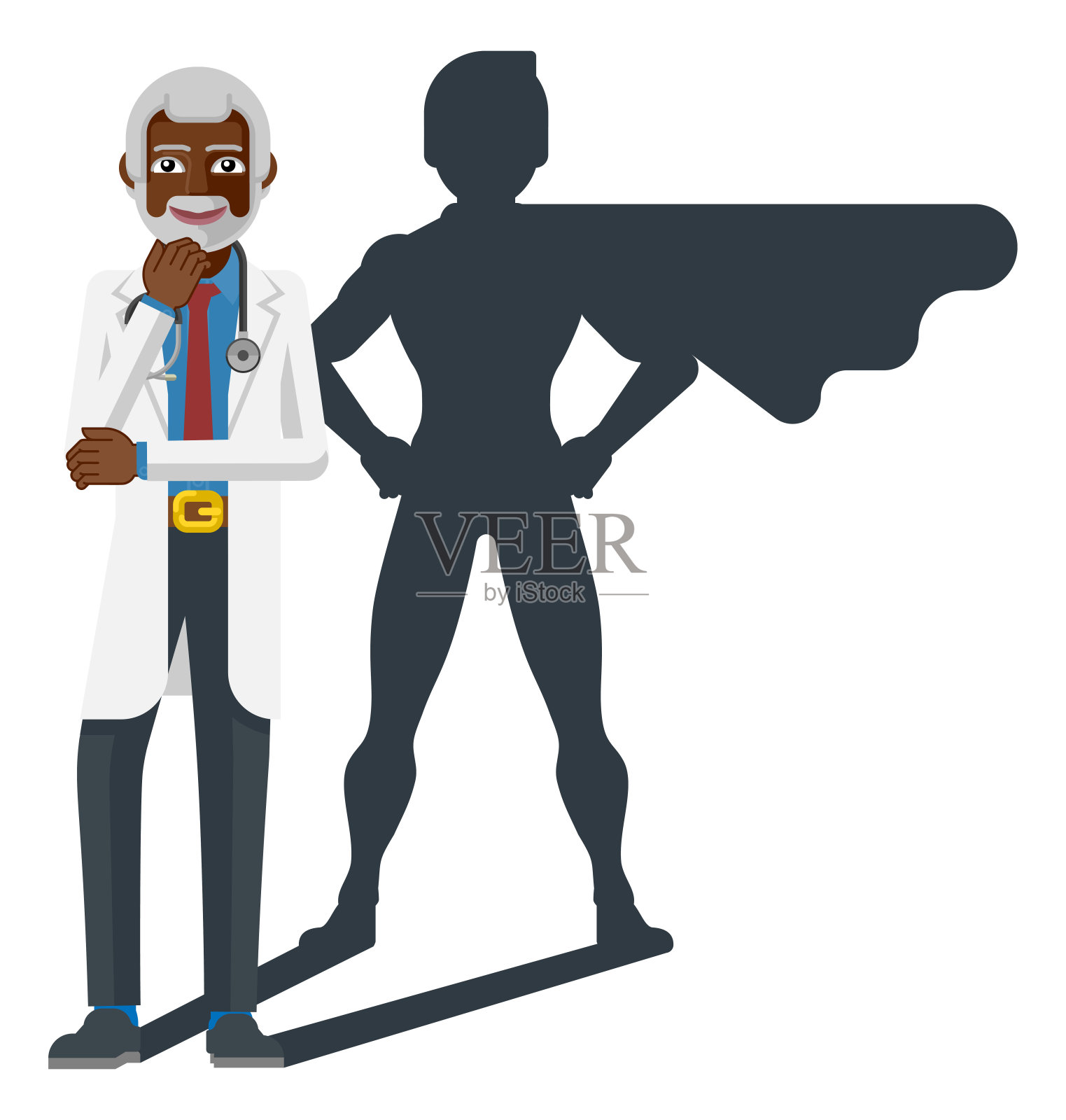 成熟的黑色医生超级英雄影子设计元素图片