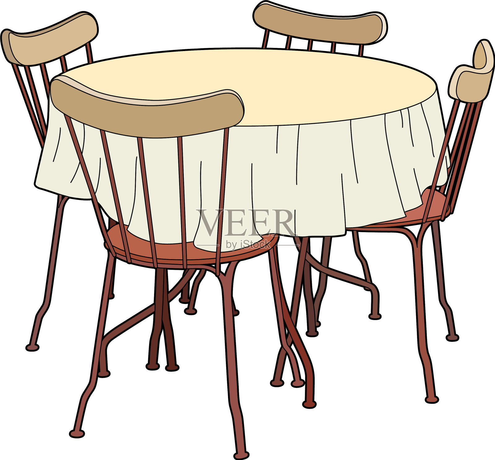 桌子和红椅子设计元素图片