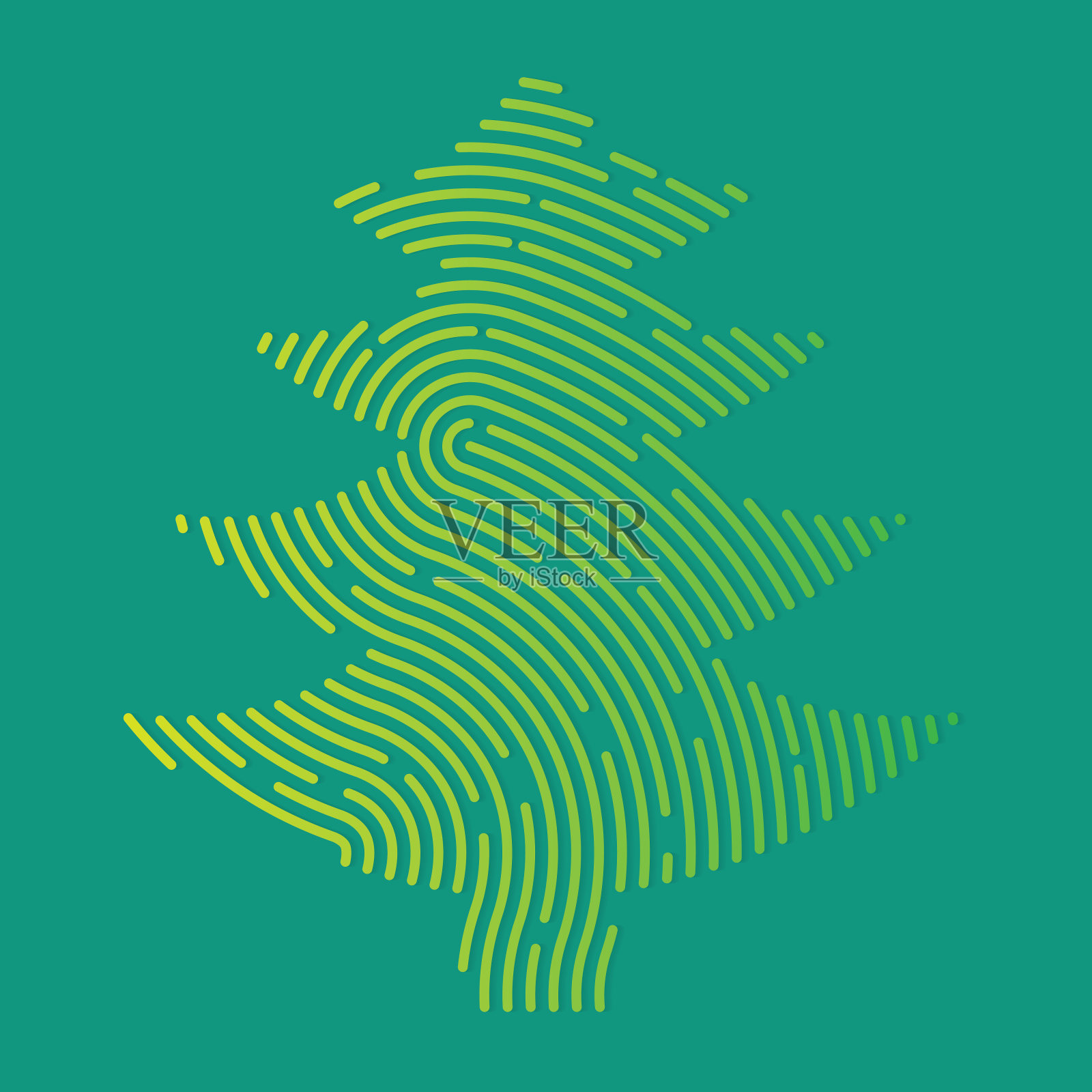 圣诞树上布满了指纹图案设计元素图片