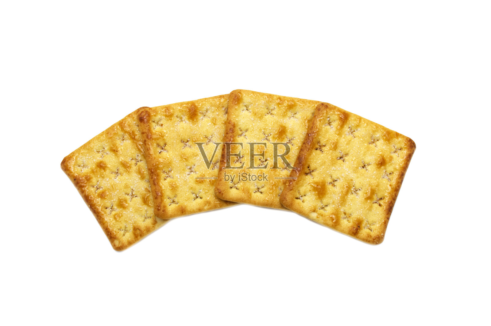 方形饼干孤立在白色背景上。粉碎干燥的零食。照片摄影图片