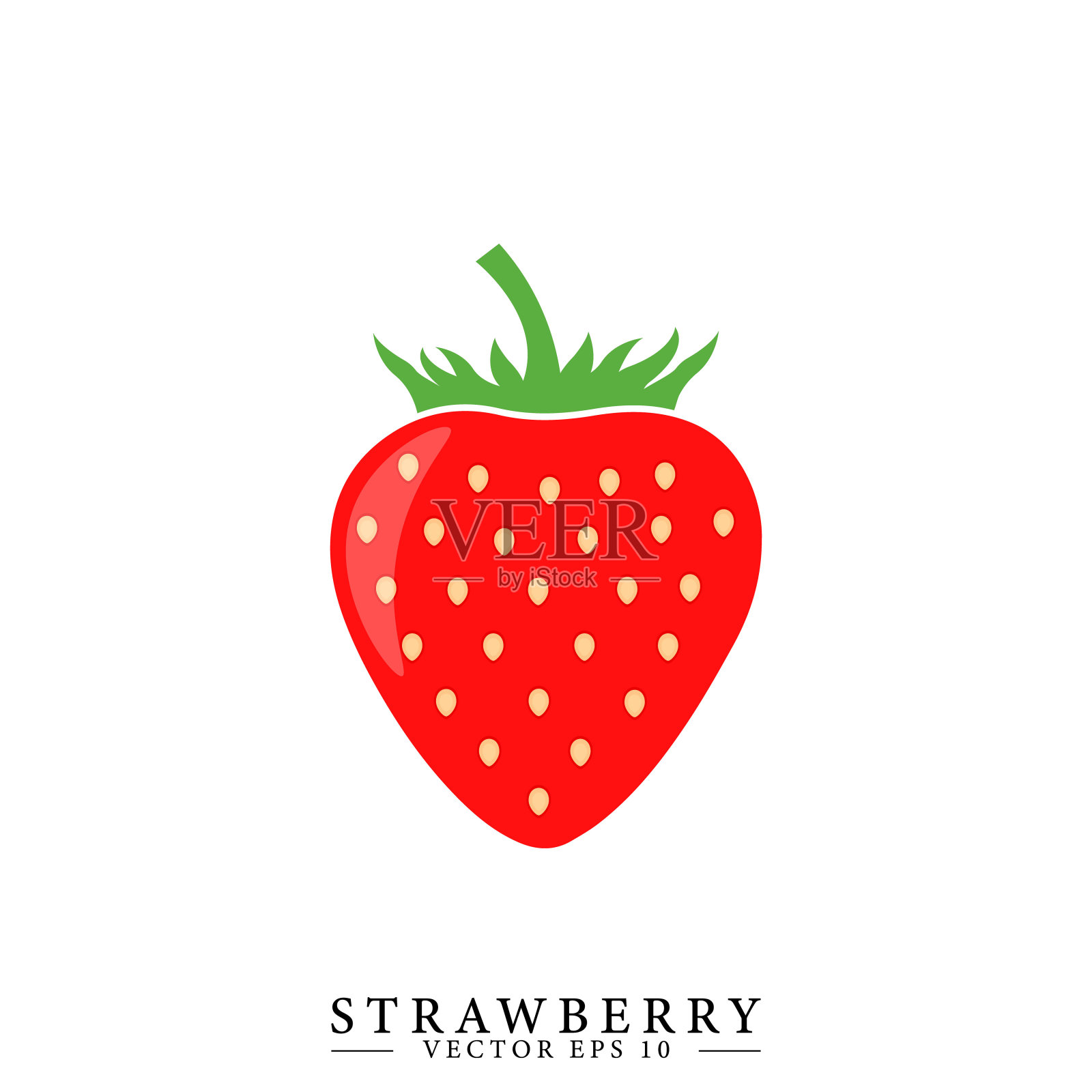 草莓的象征。卡通风格孤立草莓。矢量图。设计元素图片