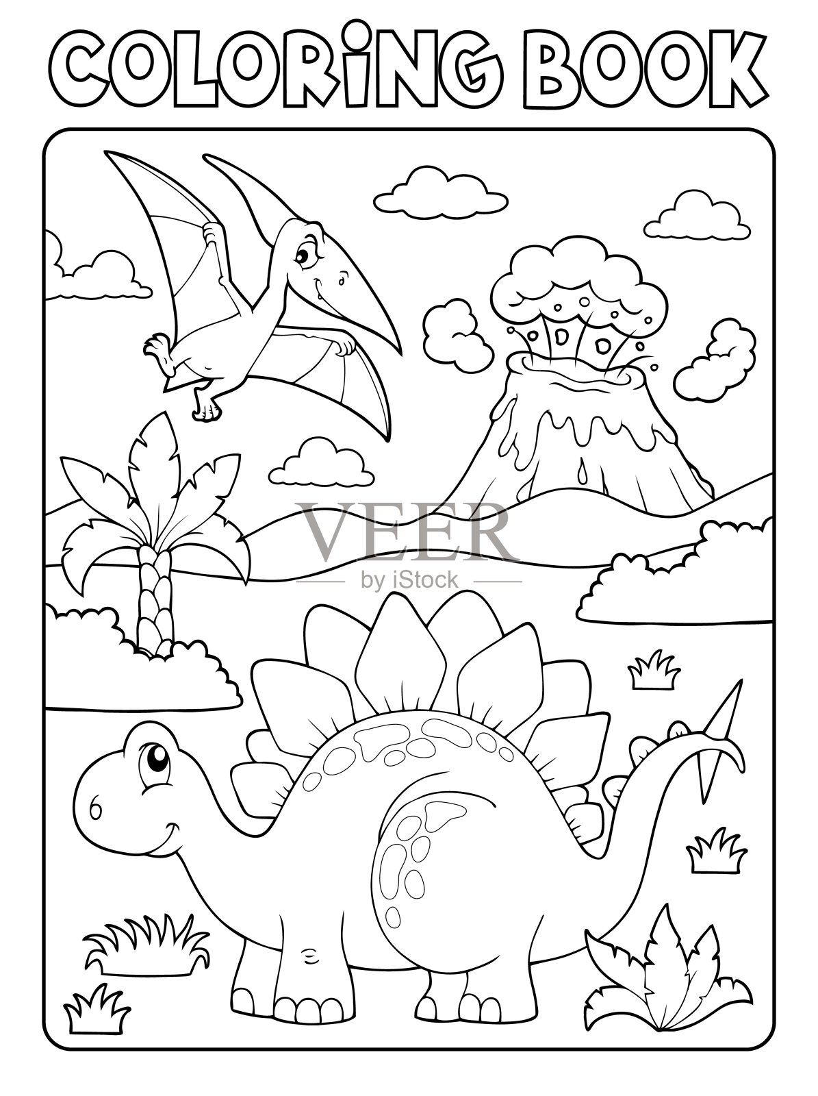 图画书恐龙构图图1插画图片素材