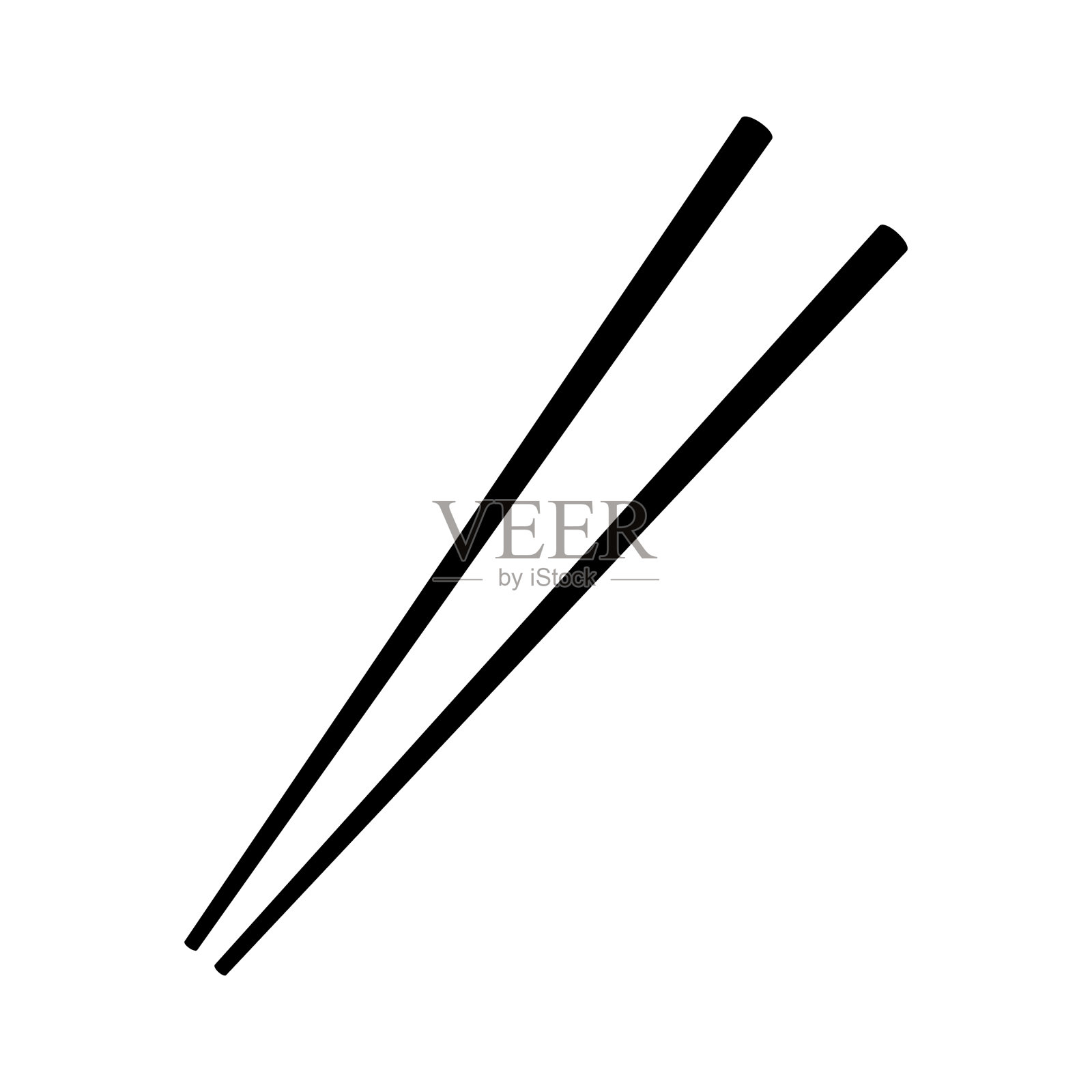 亚洲木制筷子孤立设计元素图片