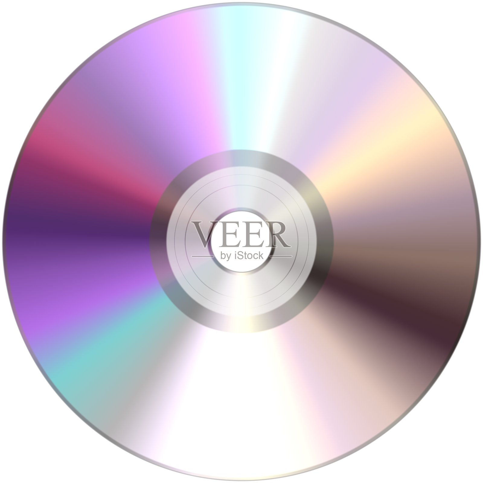 Cd, dvd，蓝光或其他光盘与视频电影，音乐，软件，或其他数据。孤立在白色背景上。设计元素图片