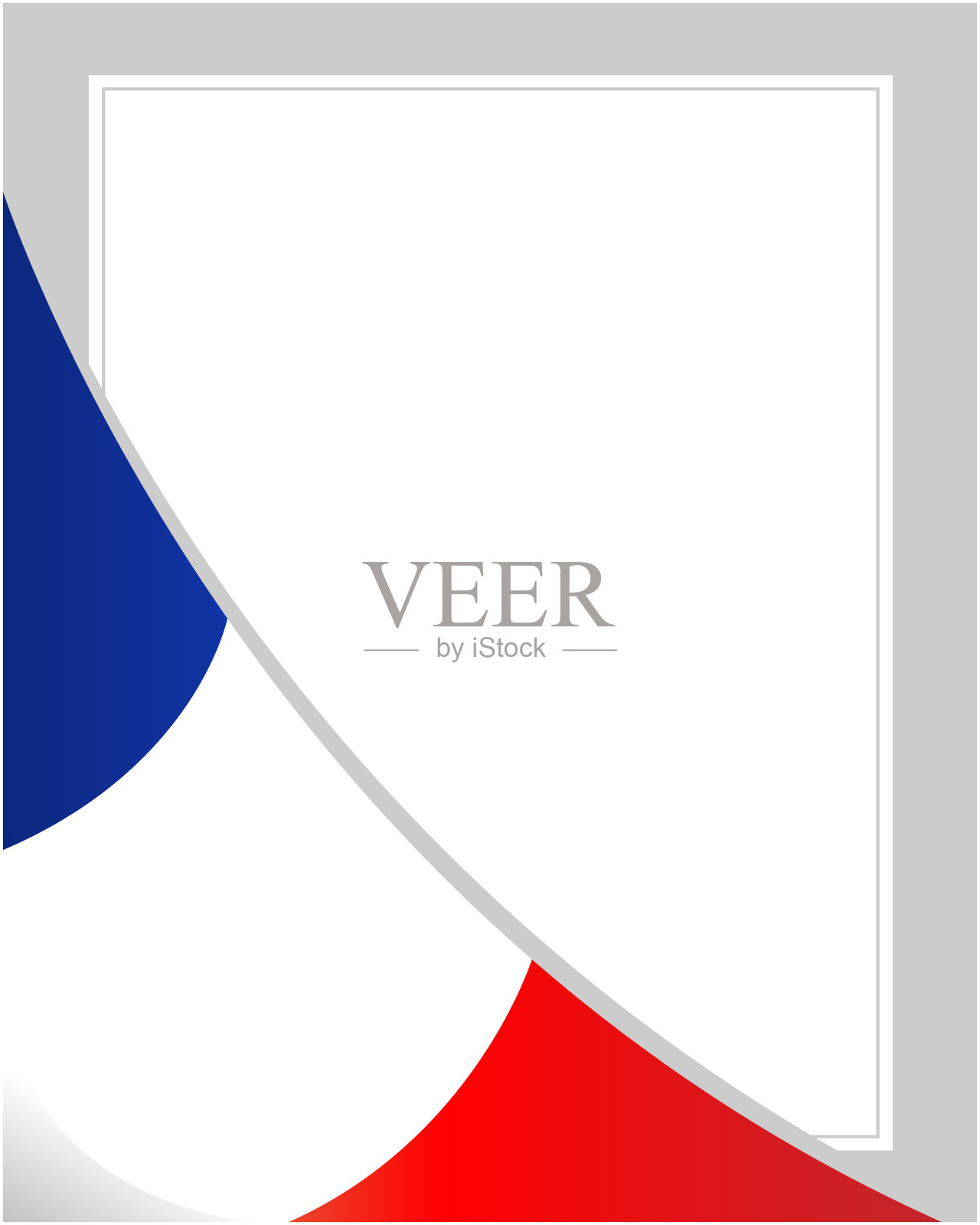法国国旗框角，有空白。插画图片素材