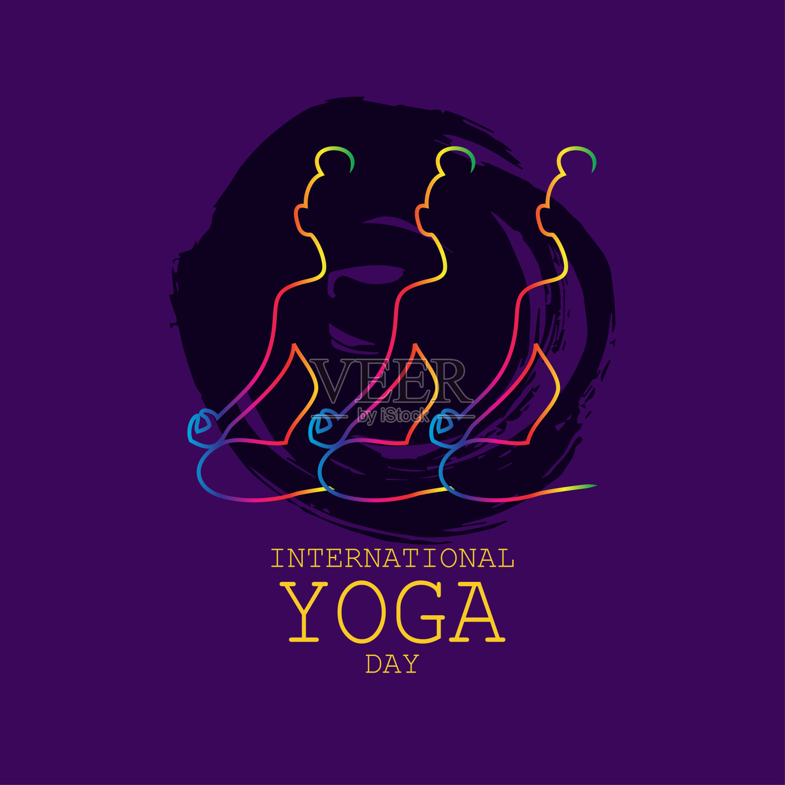 6月21日国际瑜伽日。插画图片素材