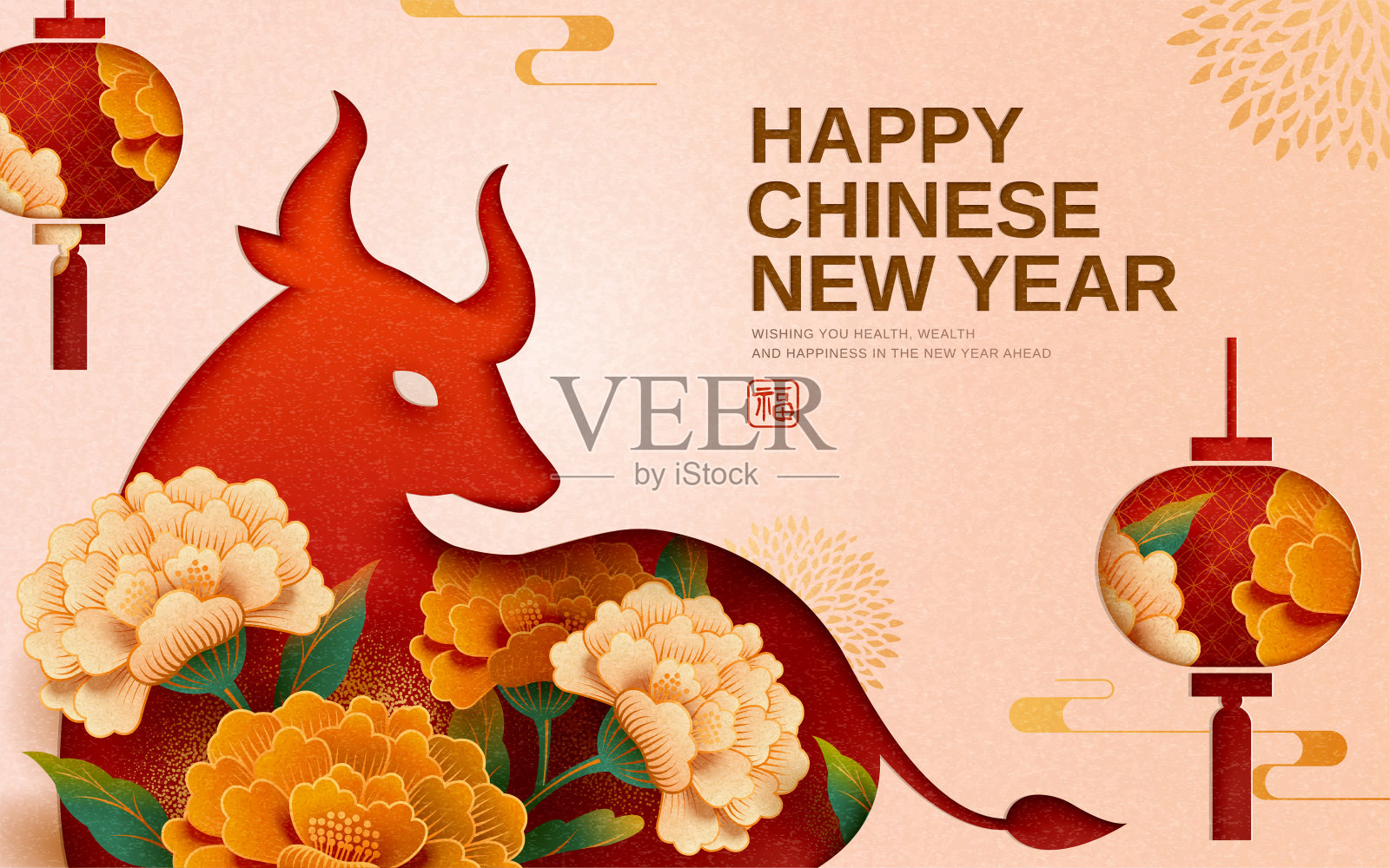 中国庆祝新年的海报插画图片素材