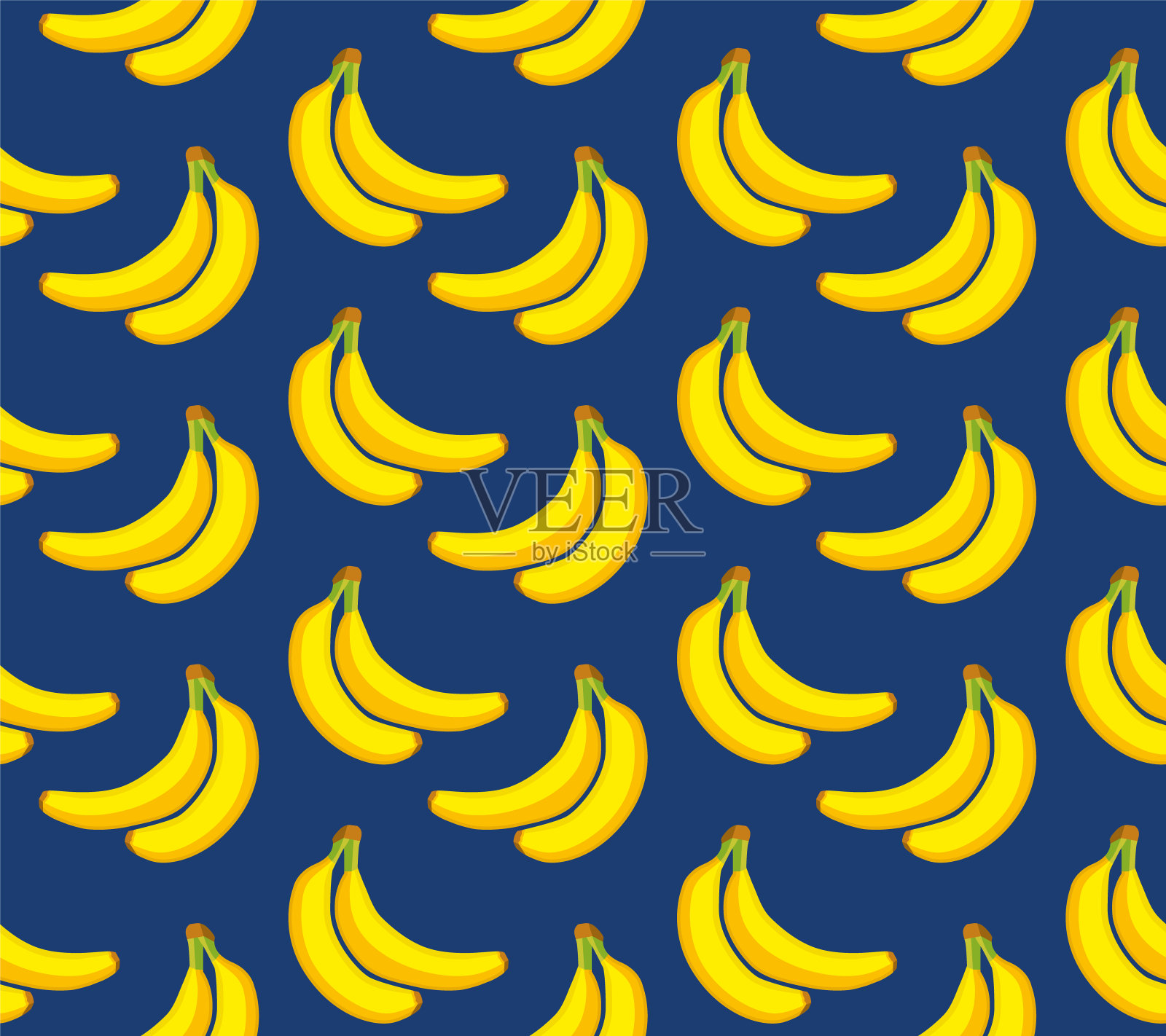 矢量无缝模式背景与明亮的香蕉插画图片素材
