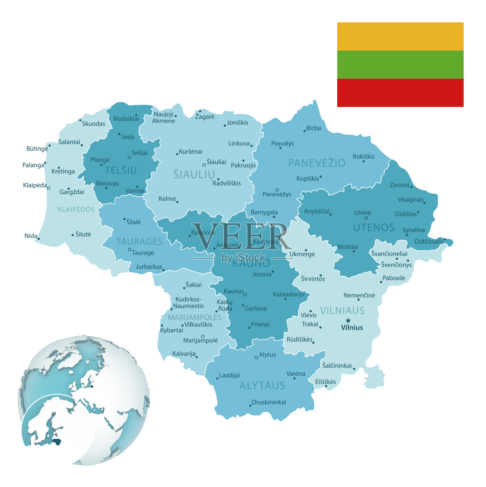 立陶宛地形图 - 立陶宛地图 - 地理教师网