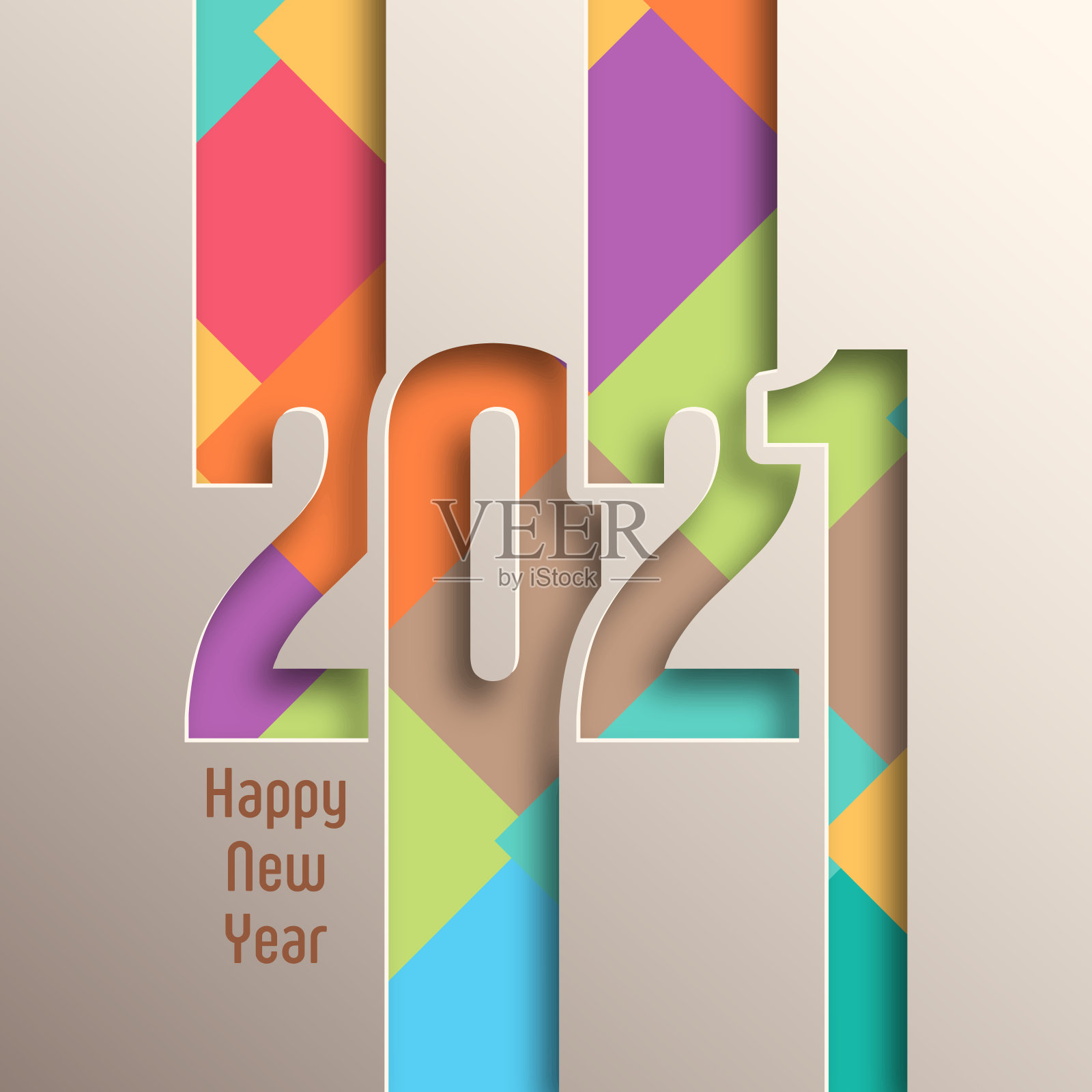 文字设计矢量2021年新年快乐。插画图片素材