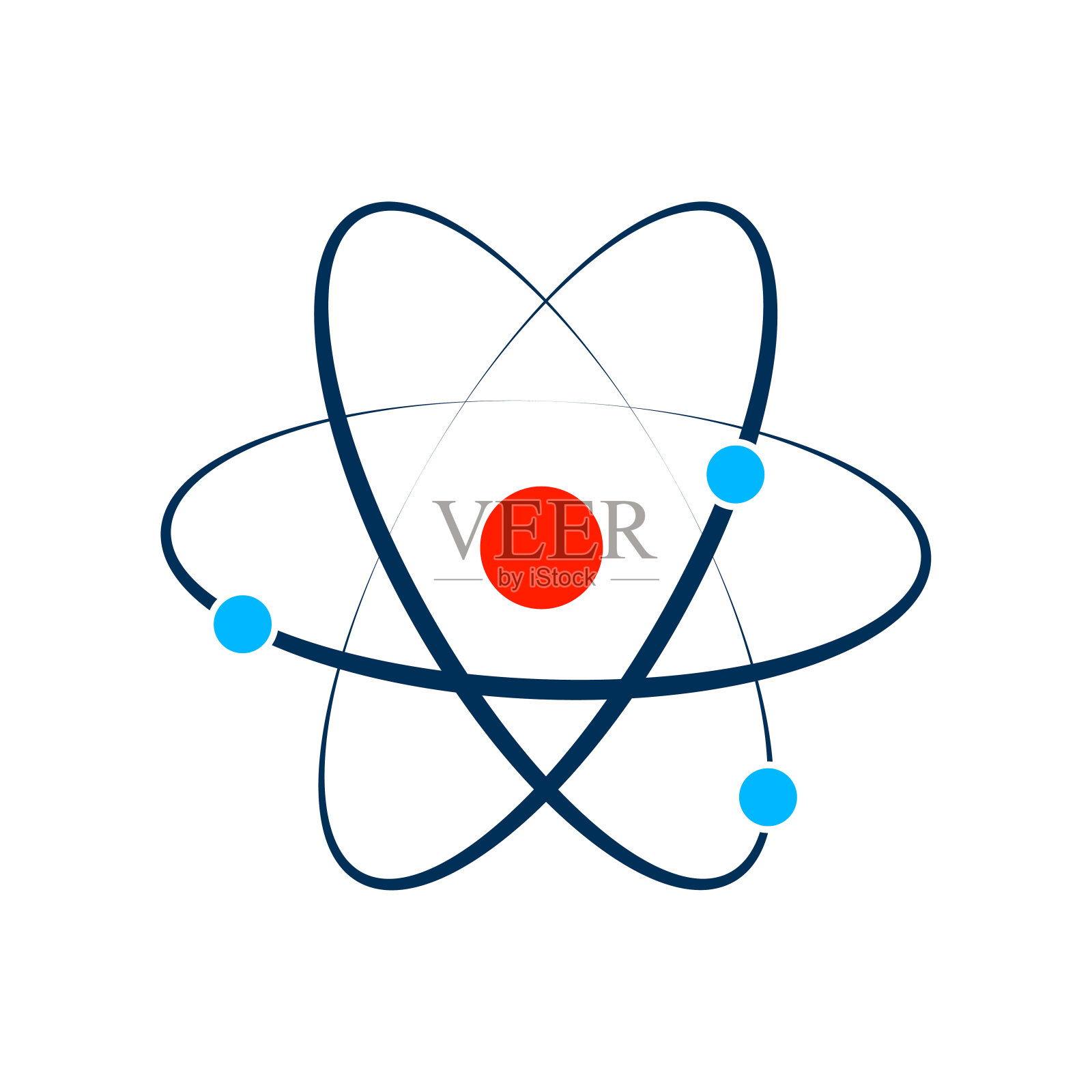 原子图标矢量，原子符号在白色背景上插画图片素材