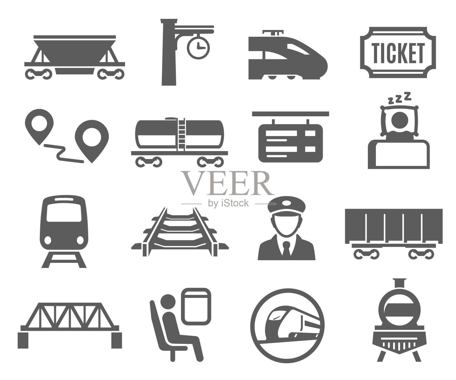 铁路成套、运输车辆及铁路服务插画图片素材