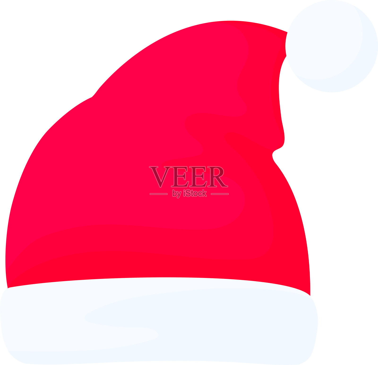 红色圣诞老人的帽子。向量。新年晚会的装饰设计元素图片