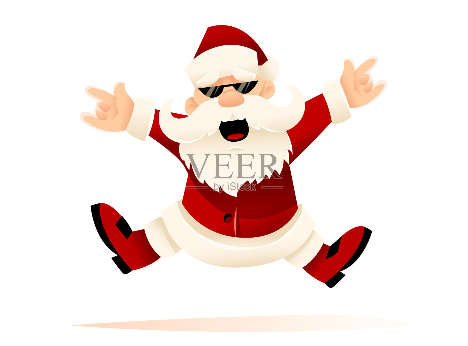 酷圣诞老人跳舞派对矢量。插图。插画图片素材