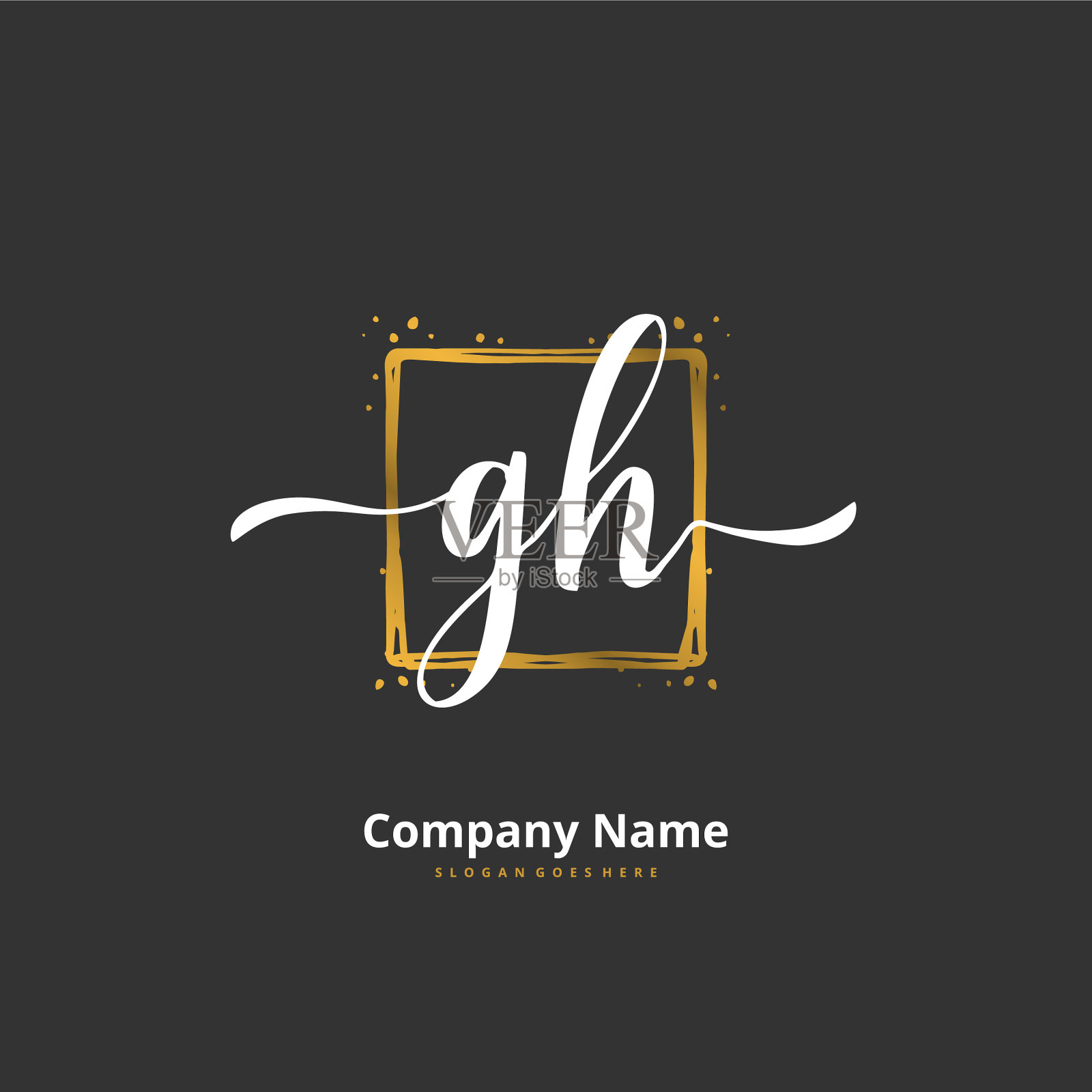G h h h最初的手写和签名标志插画图片素材
