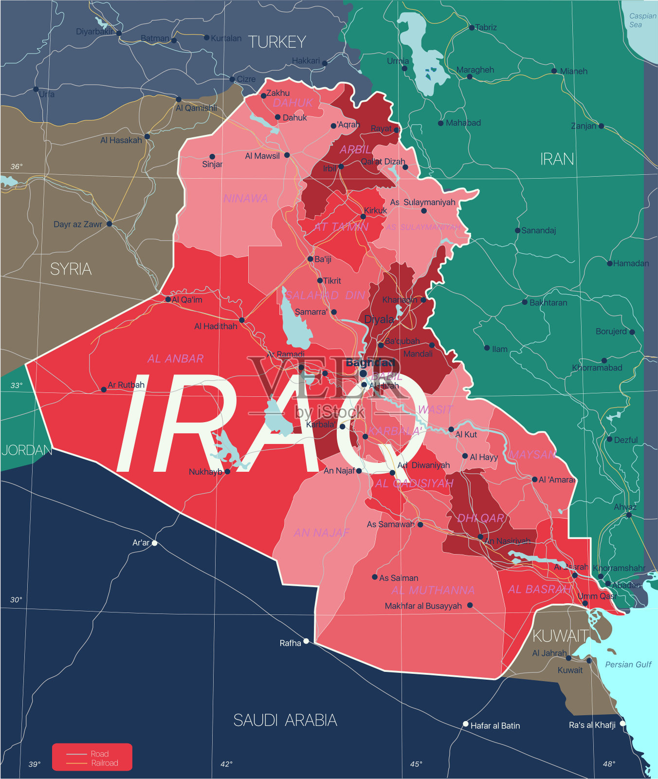 伊拉克地图地形版 - 伊拉克地图 - 地理教师网