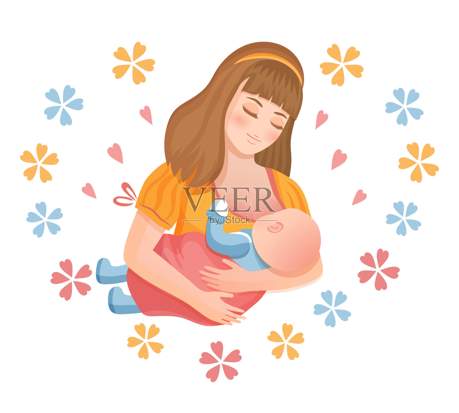 母亲母乳喂母乳设计图__动漫人物_动漫动画_设计图库_昵图网nipic.com