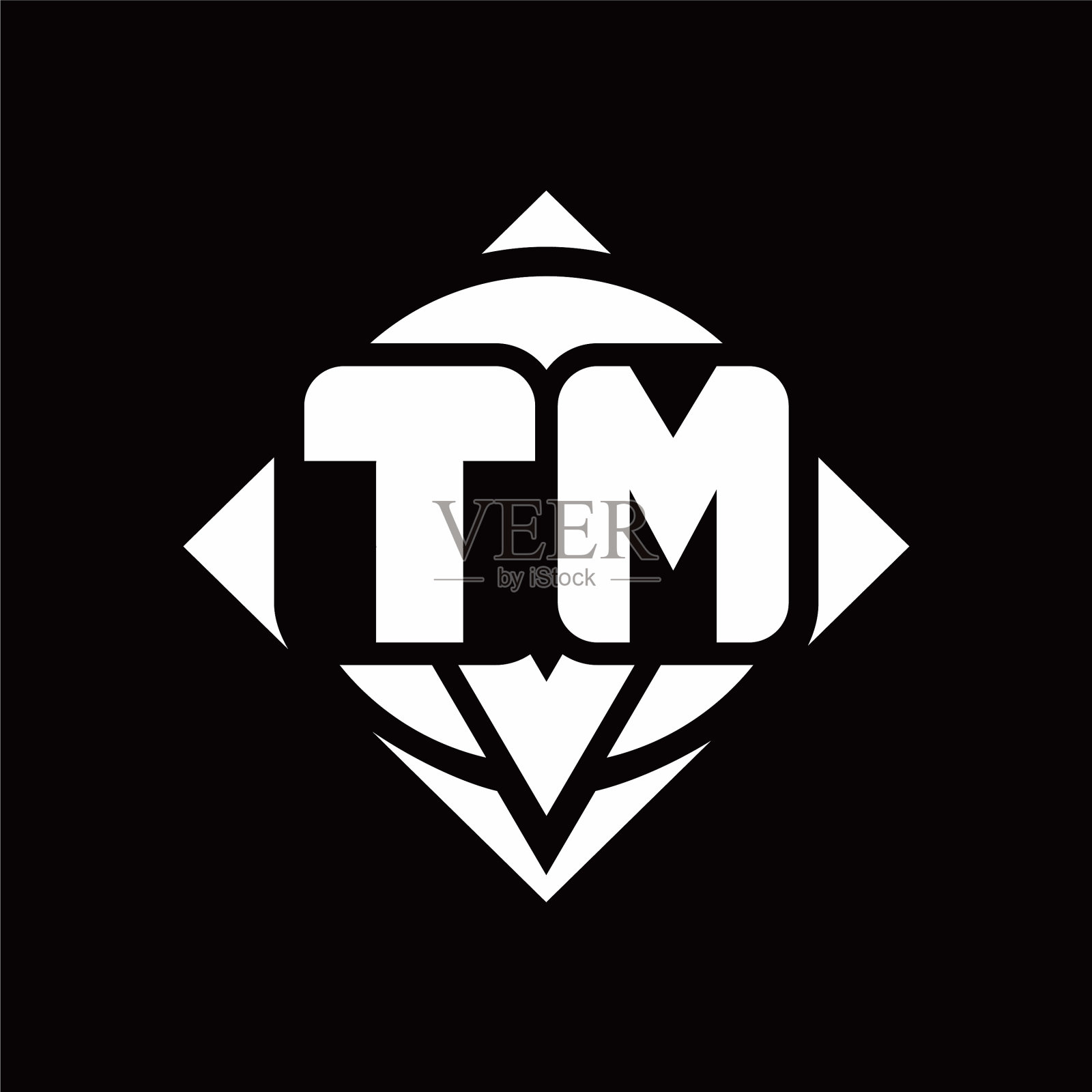 Tm标志的图案有圆形和方形插画图片素材