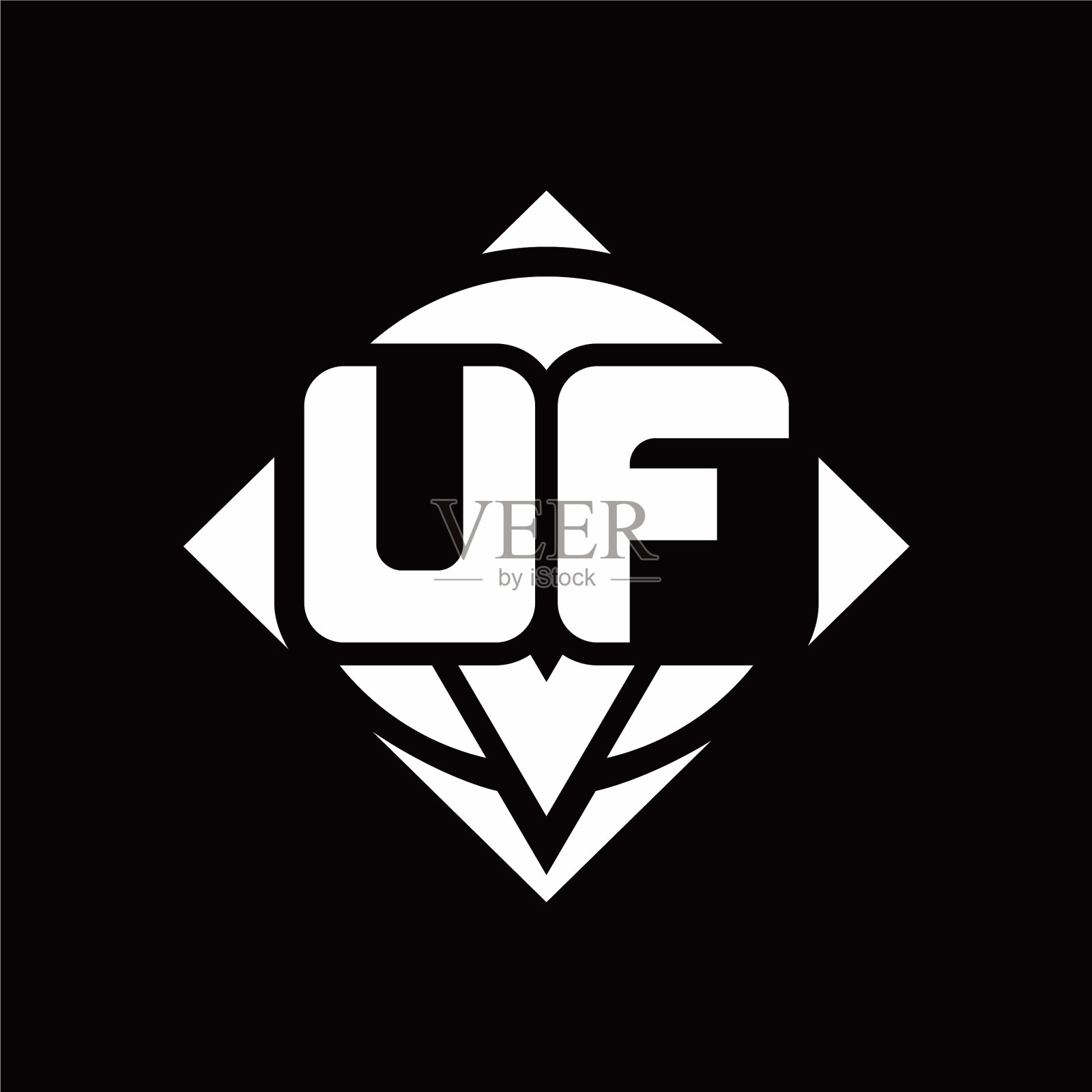 Uf标志由圆形和方形组合而成插画图片素材