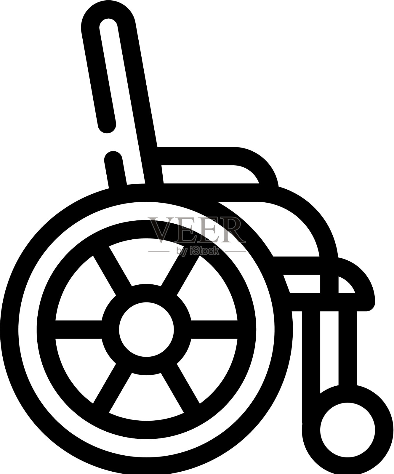 轮椅线图标孤立设计元素图片
