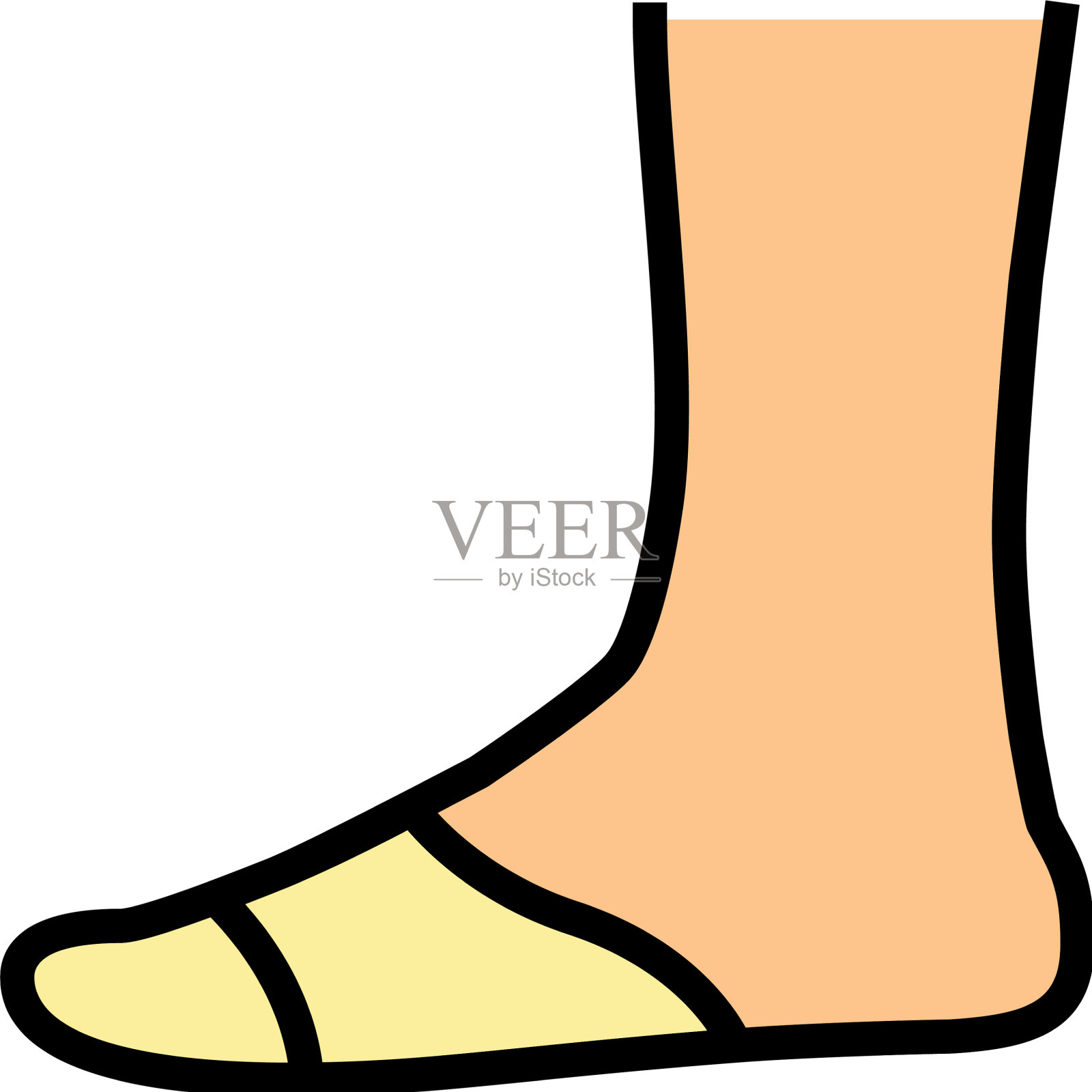 脚趾覆盖袜子颜色图标孤立设计元素图片