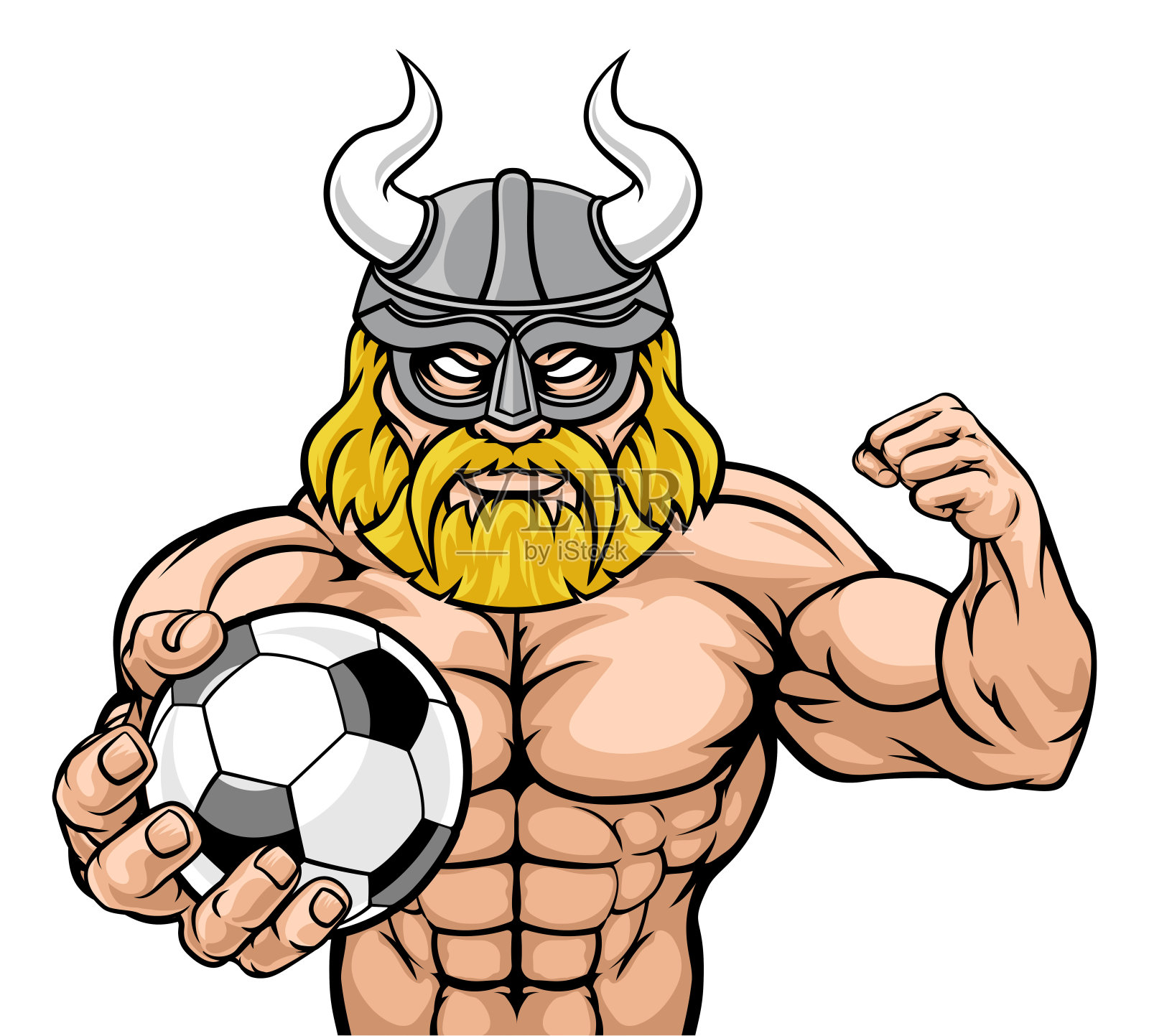 维京足球足球运动吉祥物插画图片素材