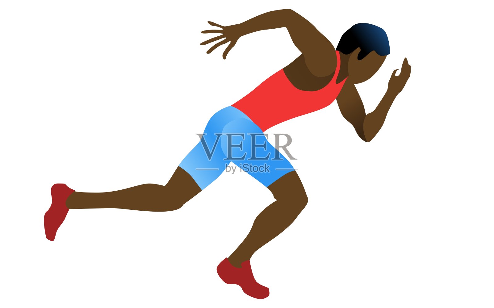 非洲人或美国黑人跑步者插画图片素材