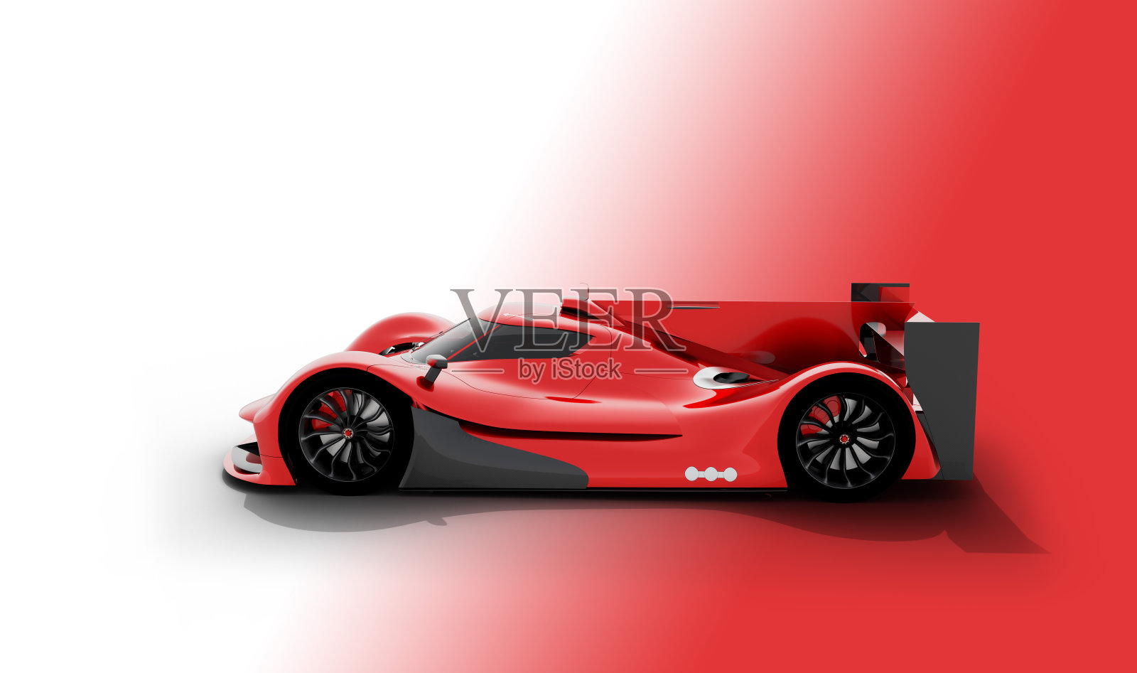 通用超级跑车，lemans原型，逼真的渲染，在红色的背景照片摄影图片