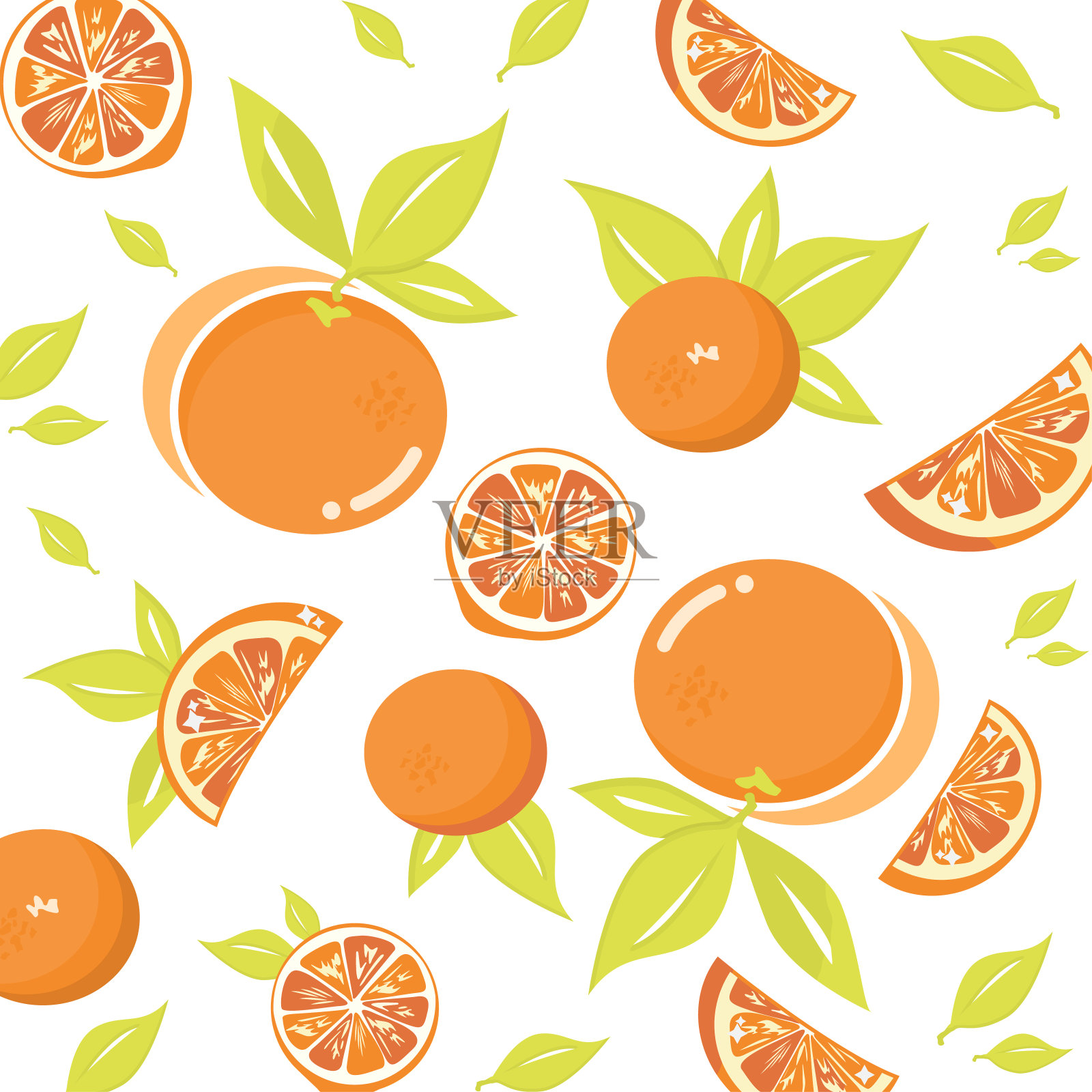 可爱的橙色无缝图案矢量背景设计设计元素图片