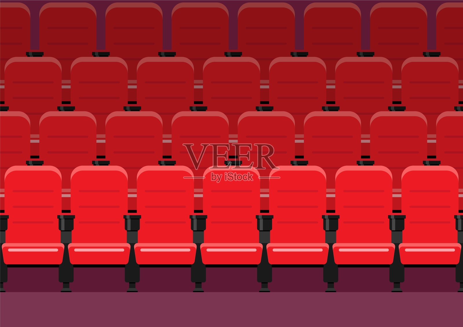电影院的红椅子插画图片素材