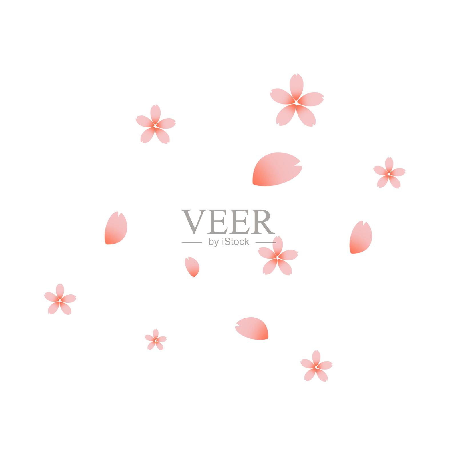 粉色樱花花瓣设计元素图片