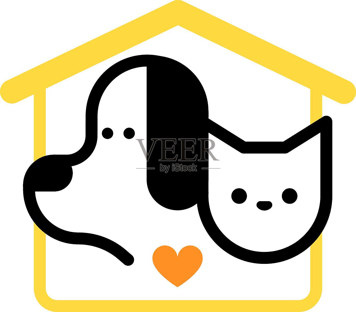 宠物服务标志设计元素图片