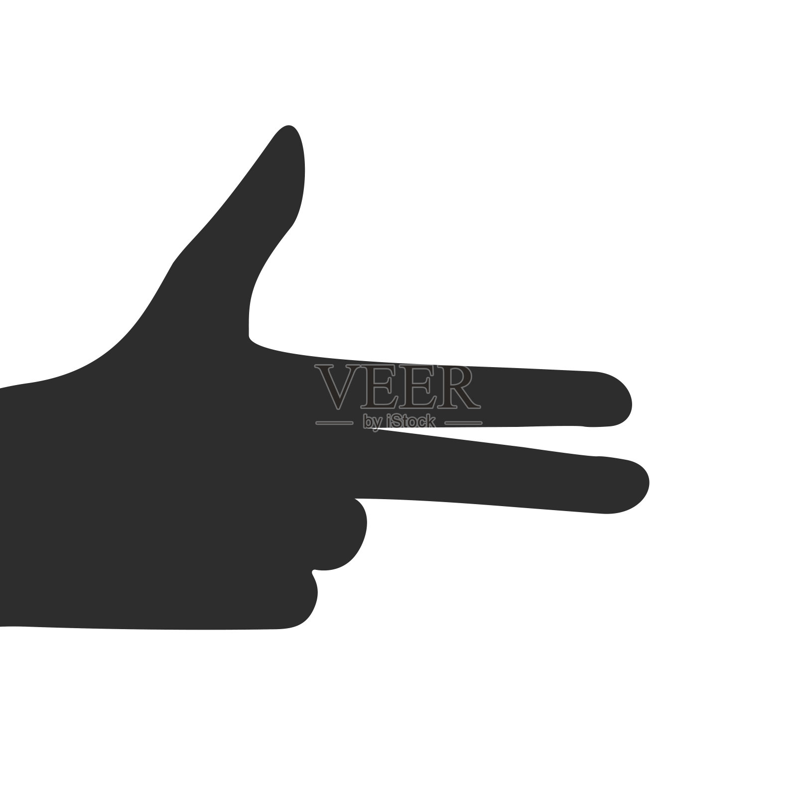 食指和中指的手势。平面矢量插图孤立在白色上插画图片素材