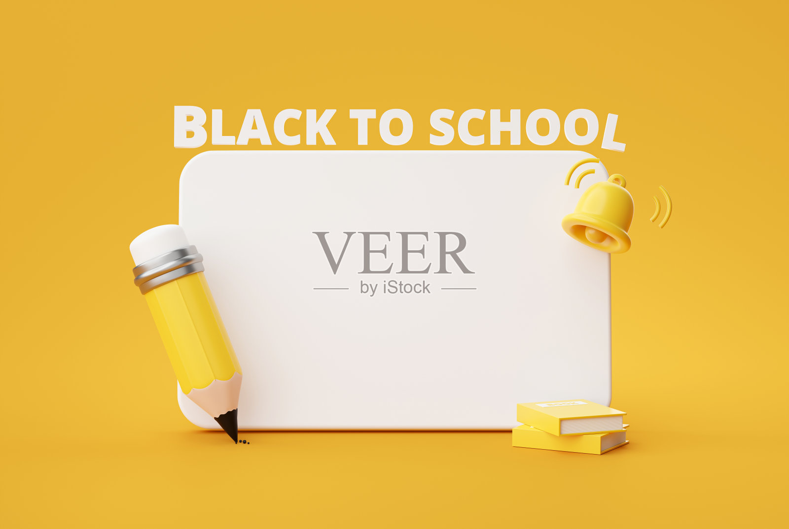 黑色到学校铅笔和白色模型复制空间黑板卡通横幅背景网站3d渲染照片摄影图片