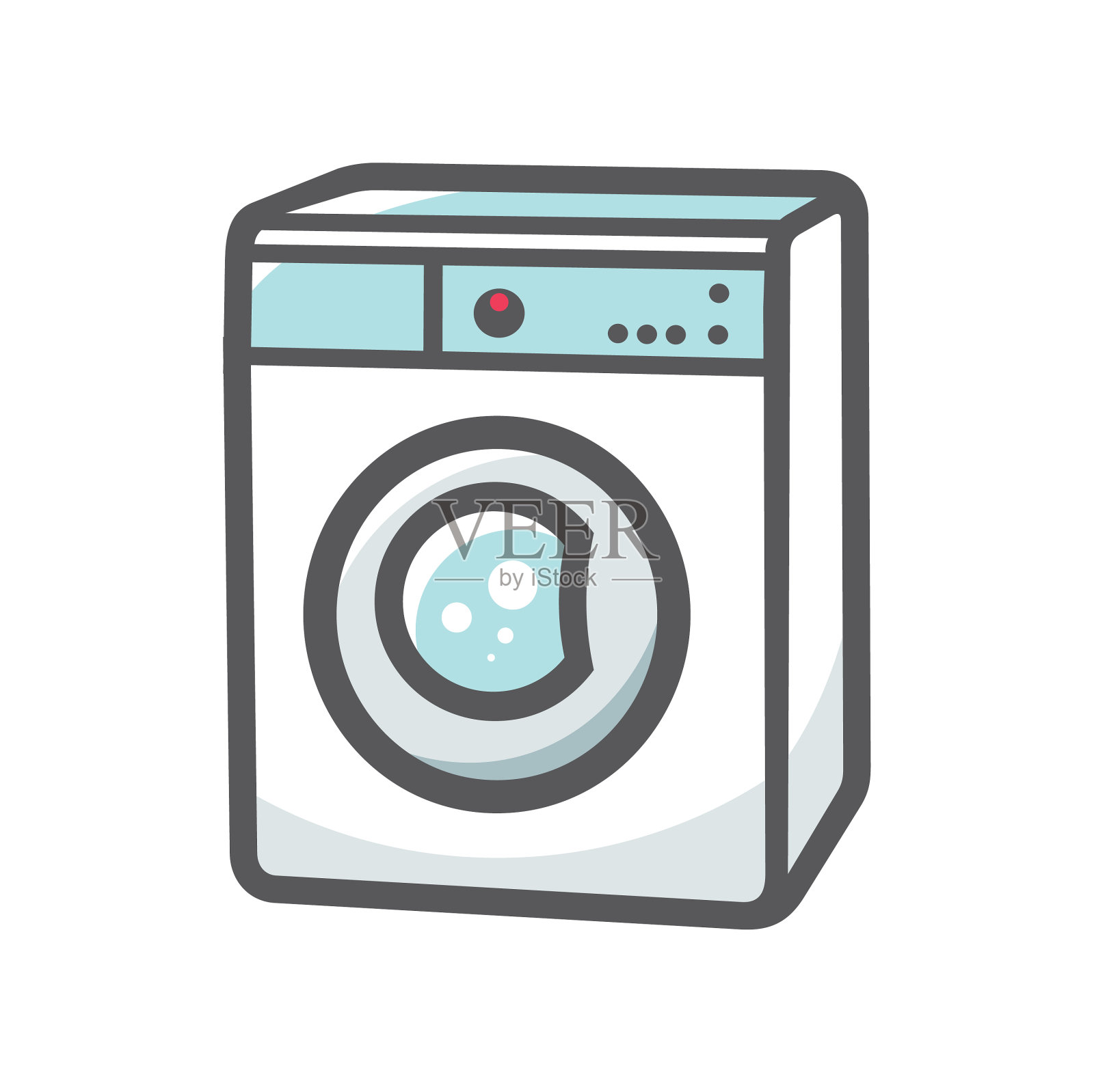 卡通形象的洗衣机插画图片素材_ID:157270061-Veer图库