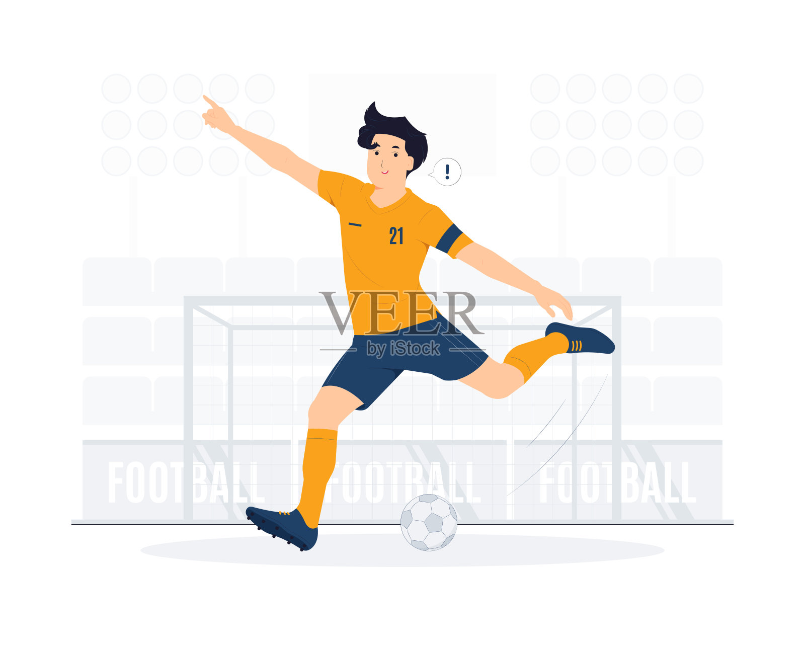 人踢足球作为足球运动员在行动概念插图插画图片素材